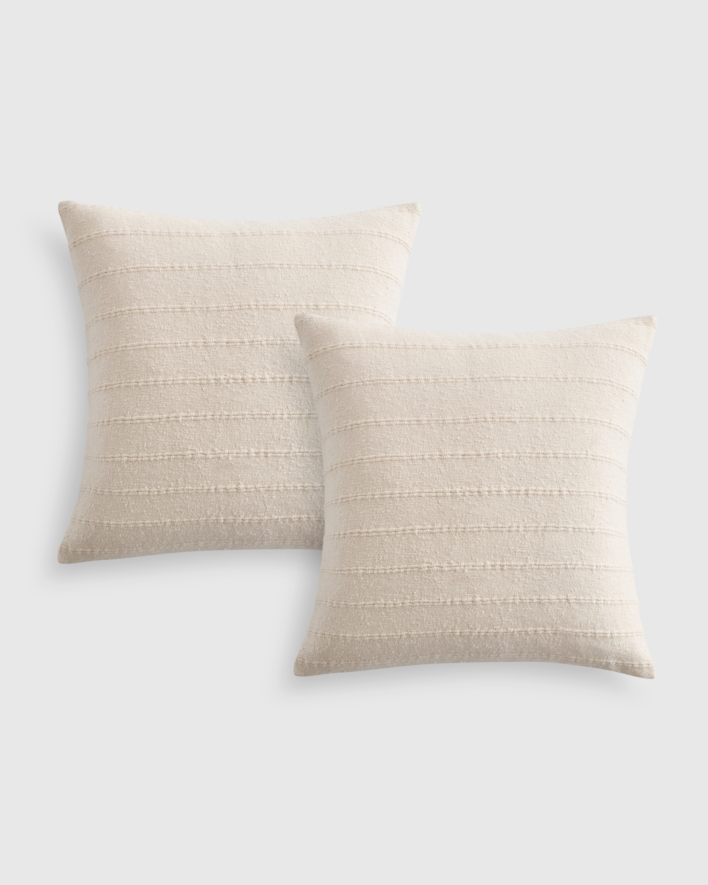 Textured Striped Cotton Pillow Cover (Set of 2)