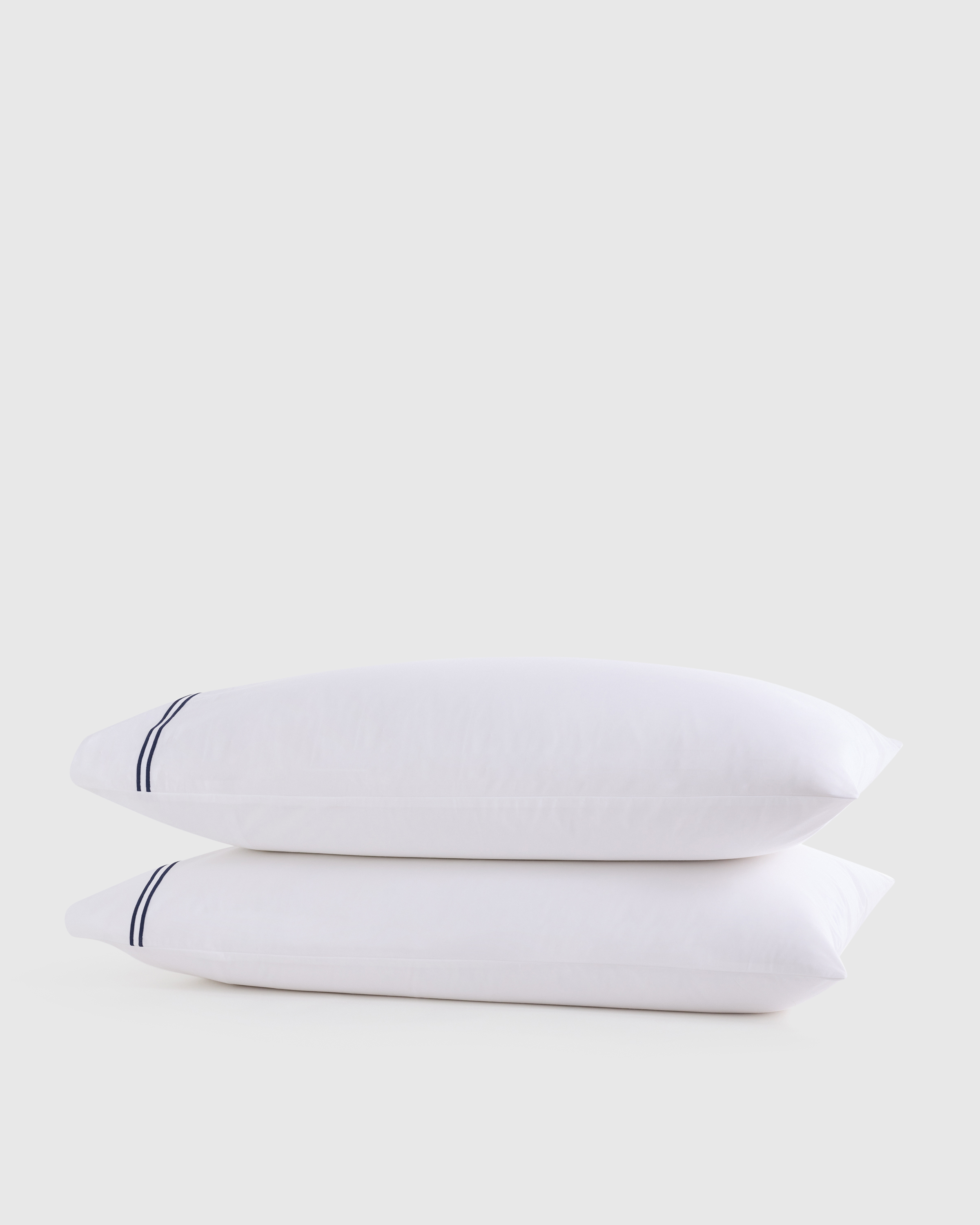 Organic Crisp Percale Embellished Pillowcase Set