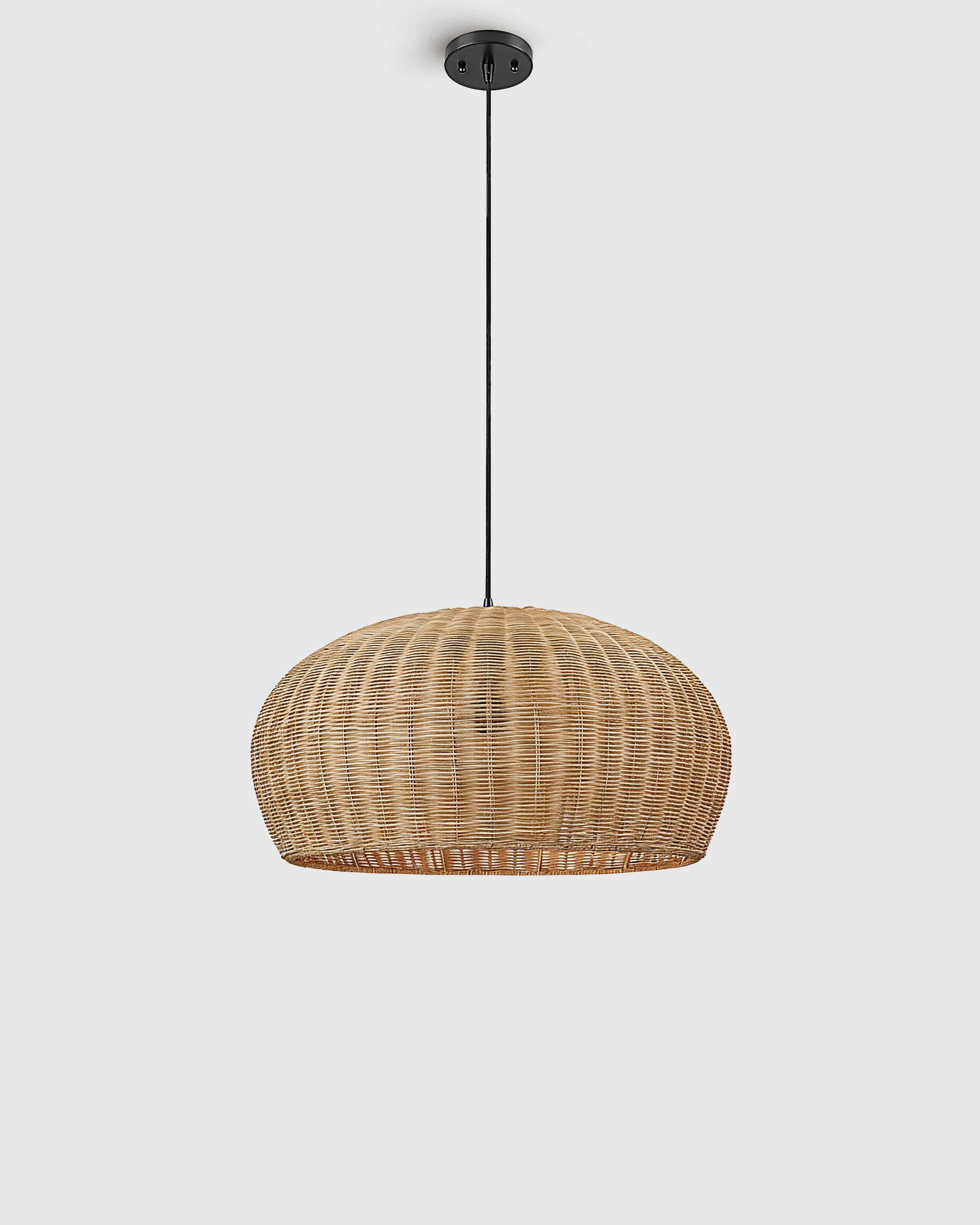Natural Rattan Dome Pendant Light