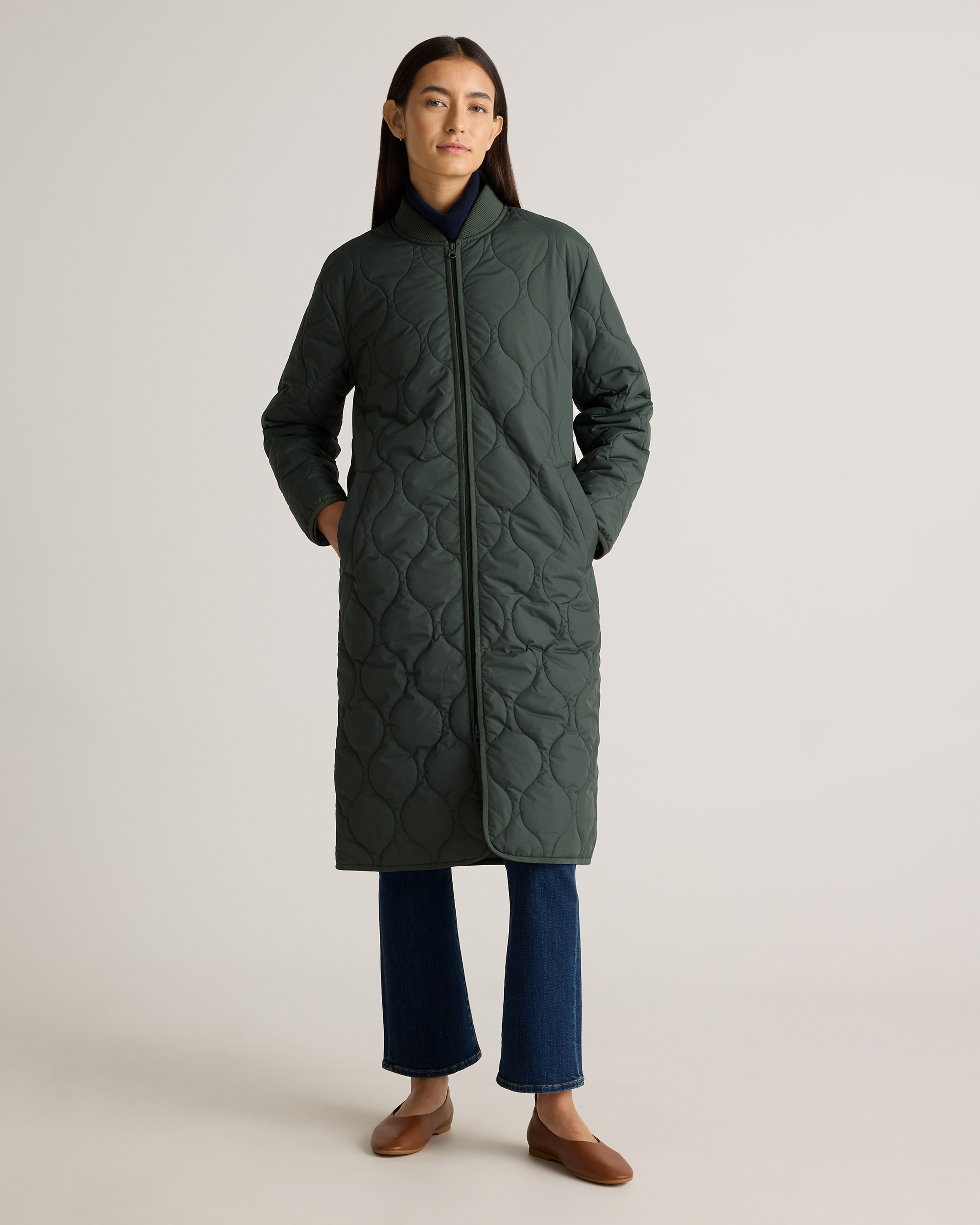 Featherless Quilted Puffer Long Coat