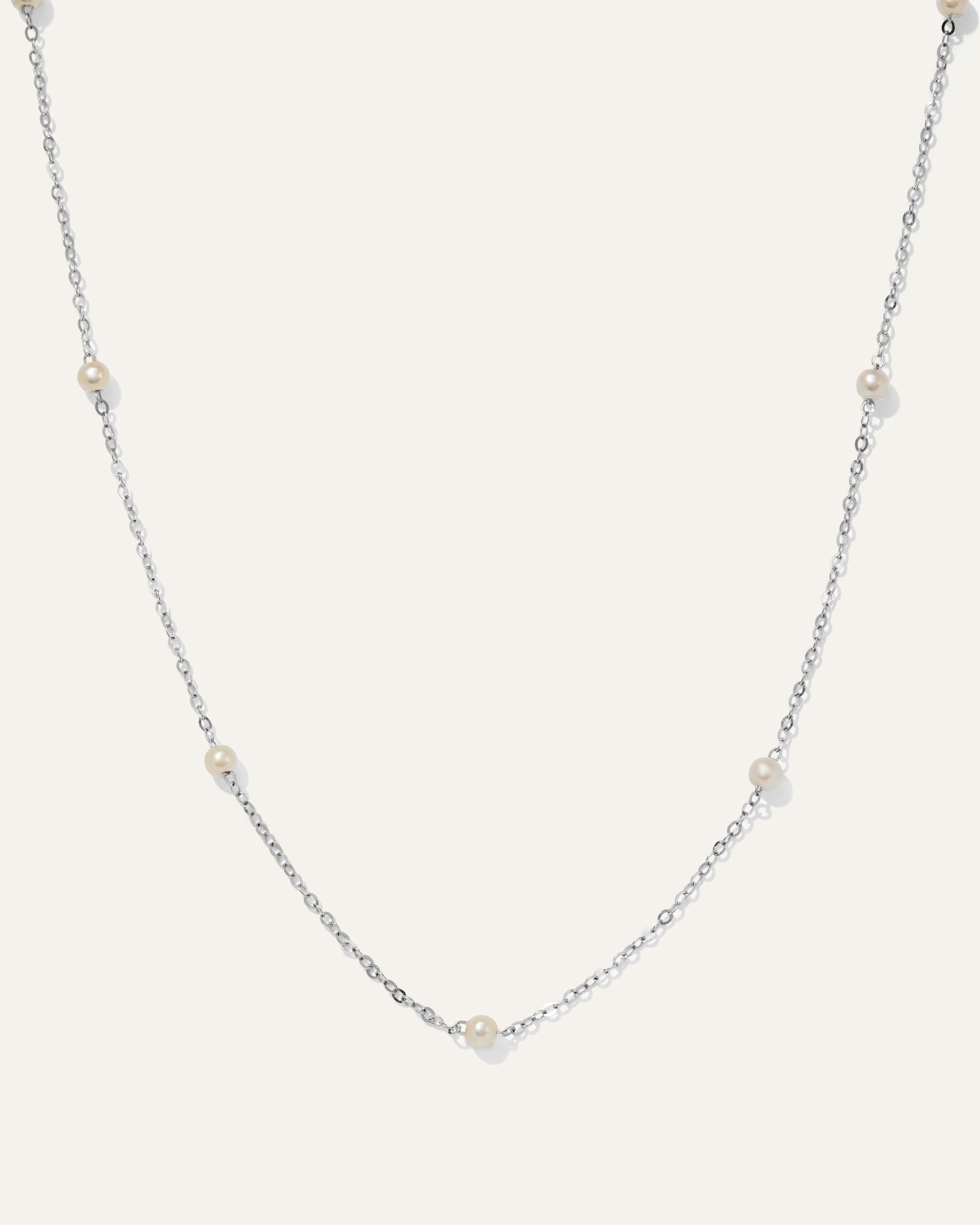 14K Gold Freshwater Cultured Pearl Station Necklace