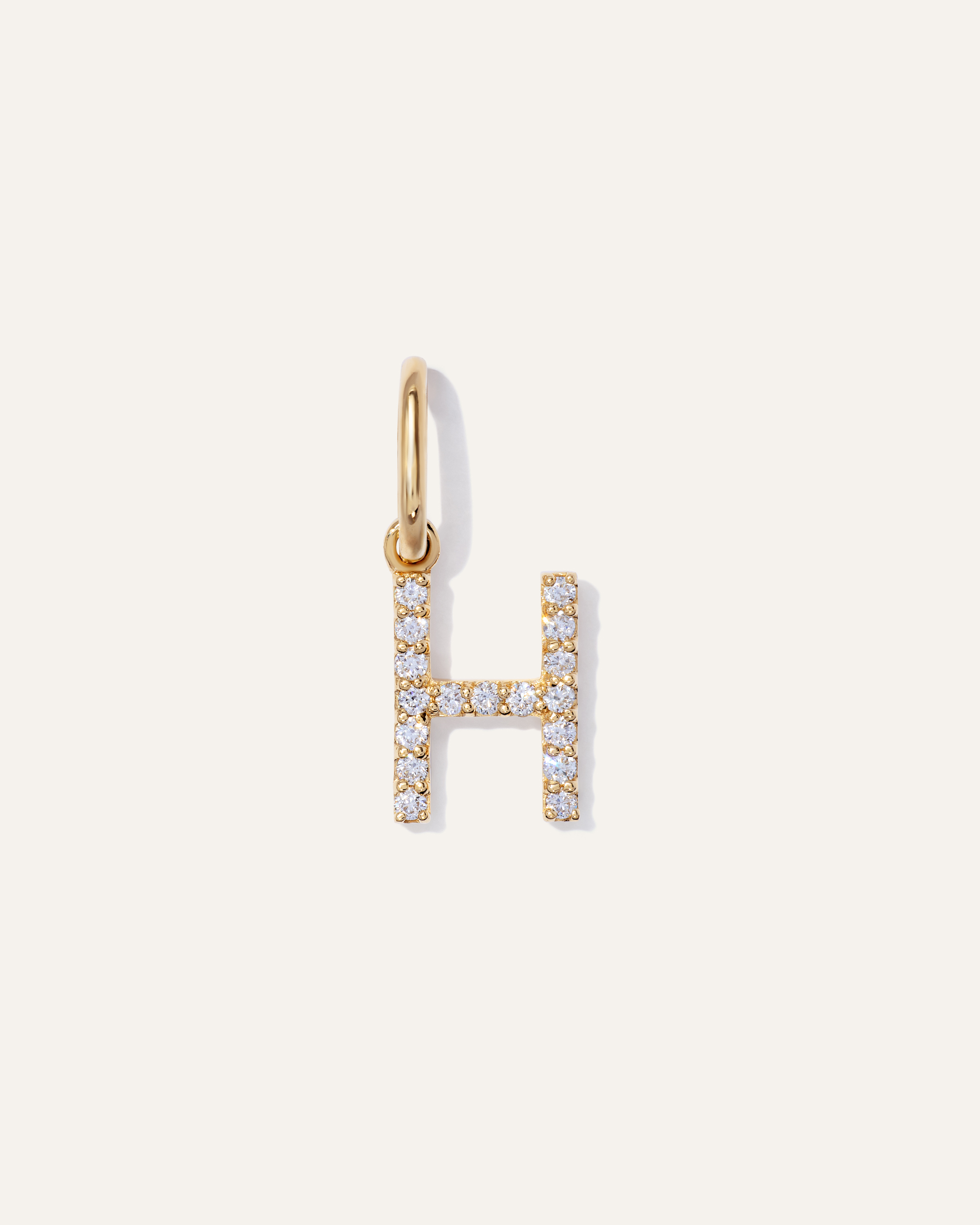 14K Gold Diamond Letter Charm