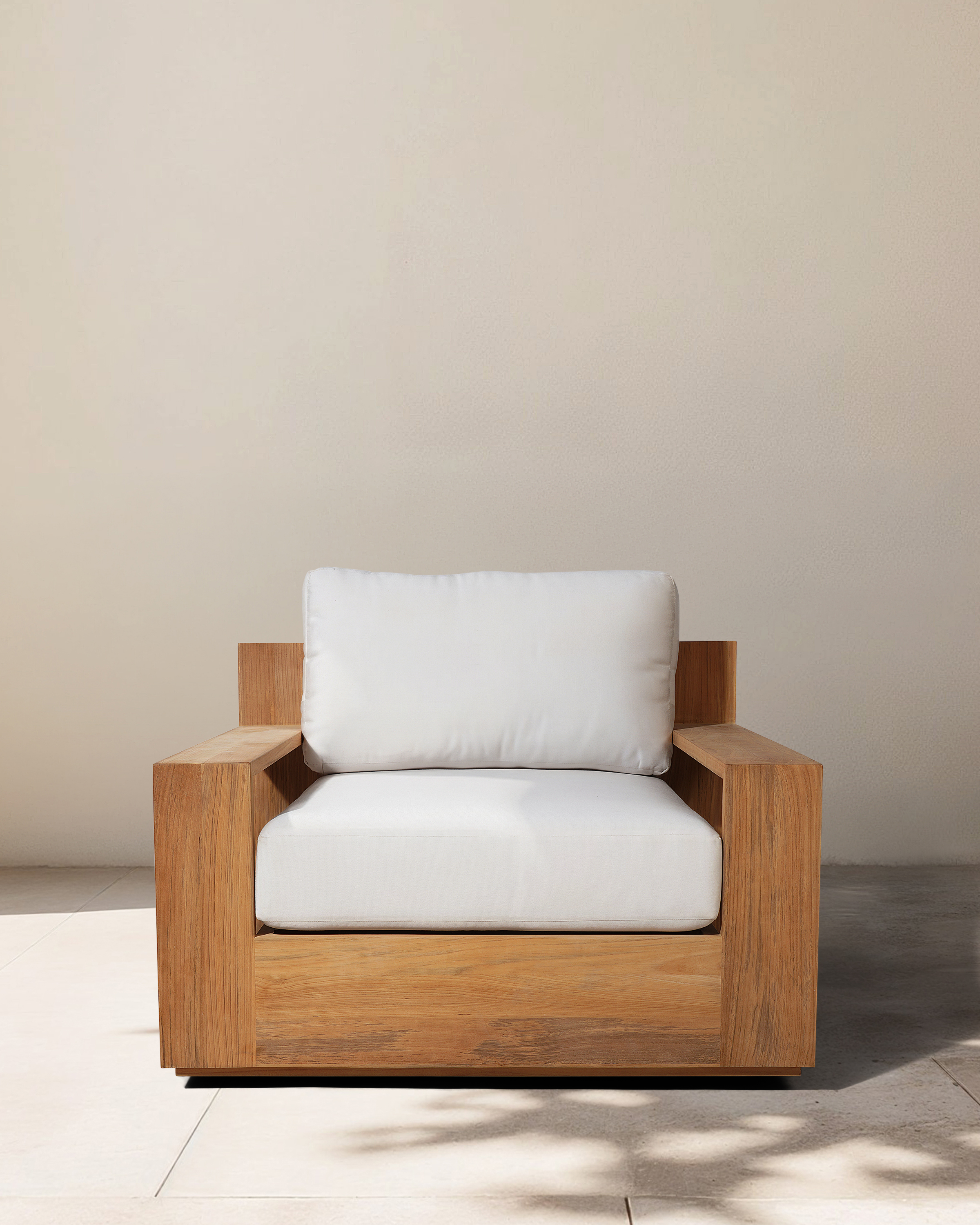 Solid Teak Outdoor Swivel Lounge Chair