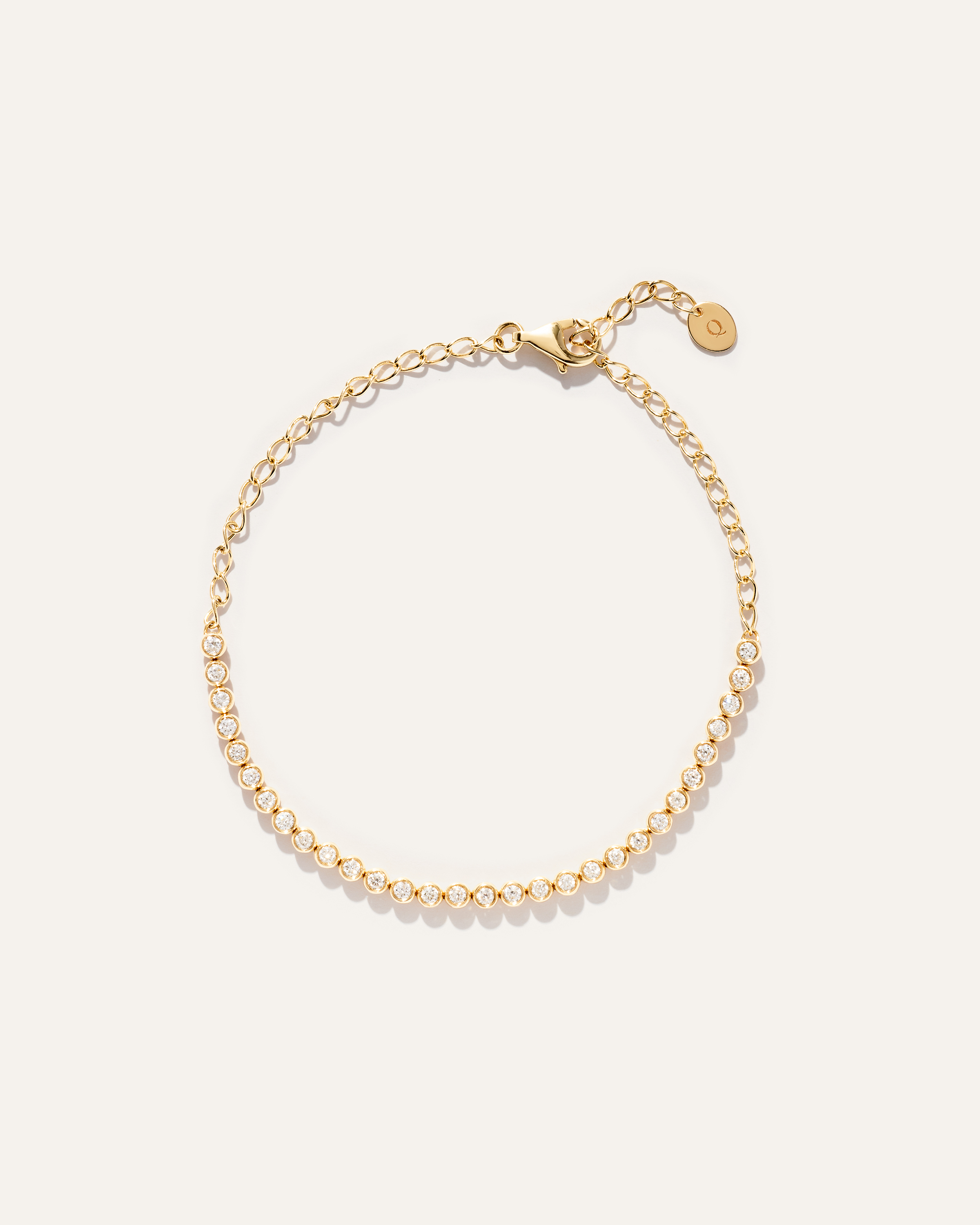14K Gold Diamond Petite Bezel Tennis Bracelet - 0.50ctw