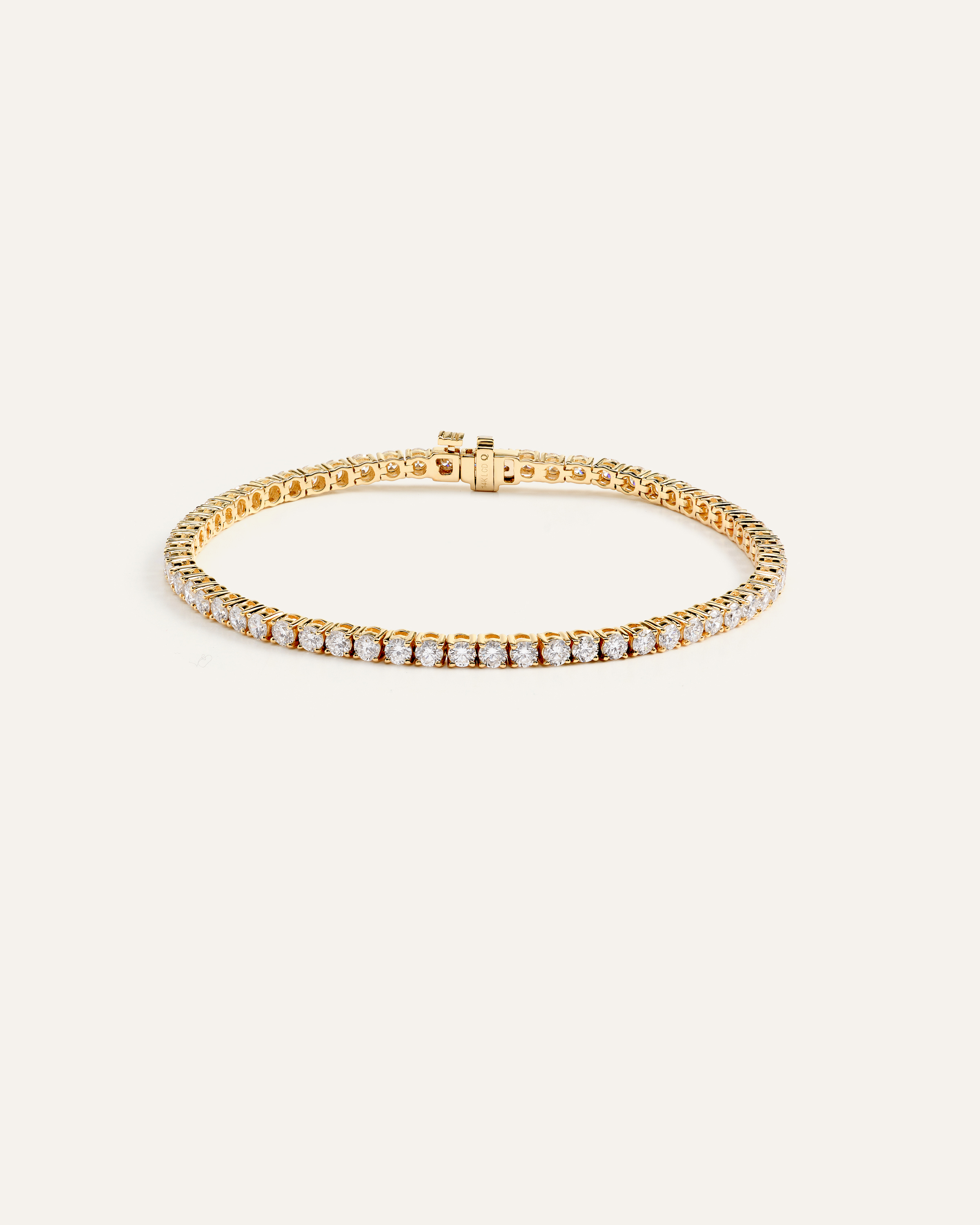 14K Gold Natural Diamond Tennis Bracelet - 4ctw