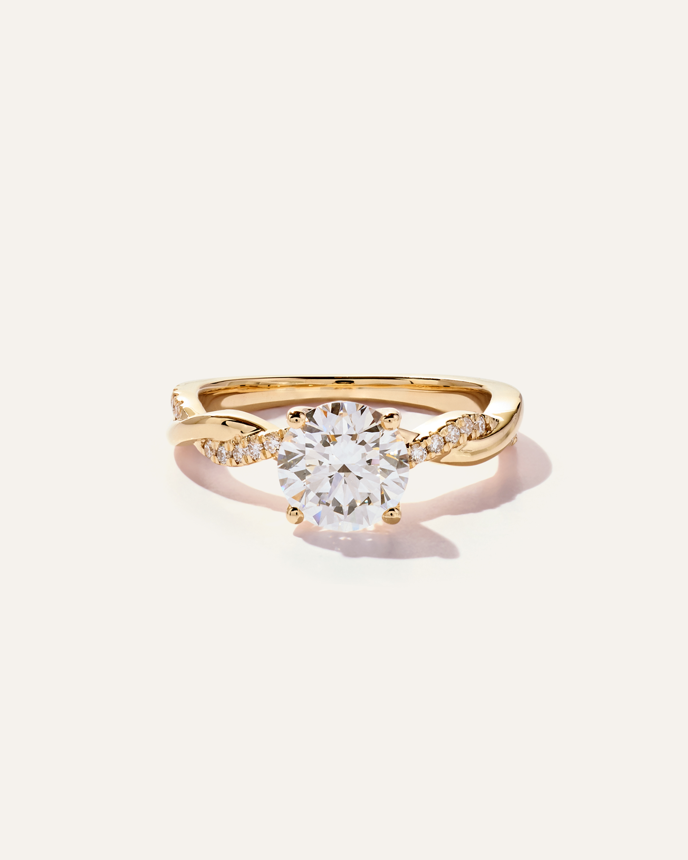 Lab Grown Diamond Round Twisted Engagement Ring - 1.5ct
