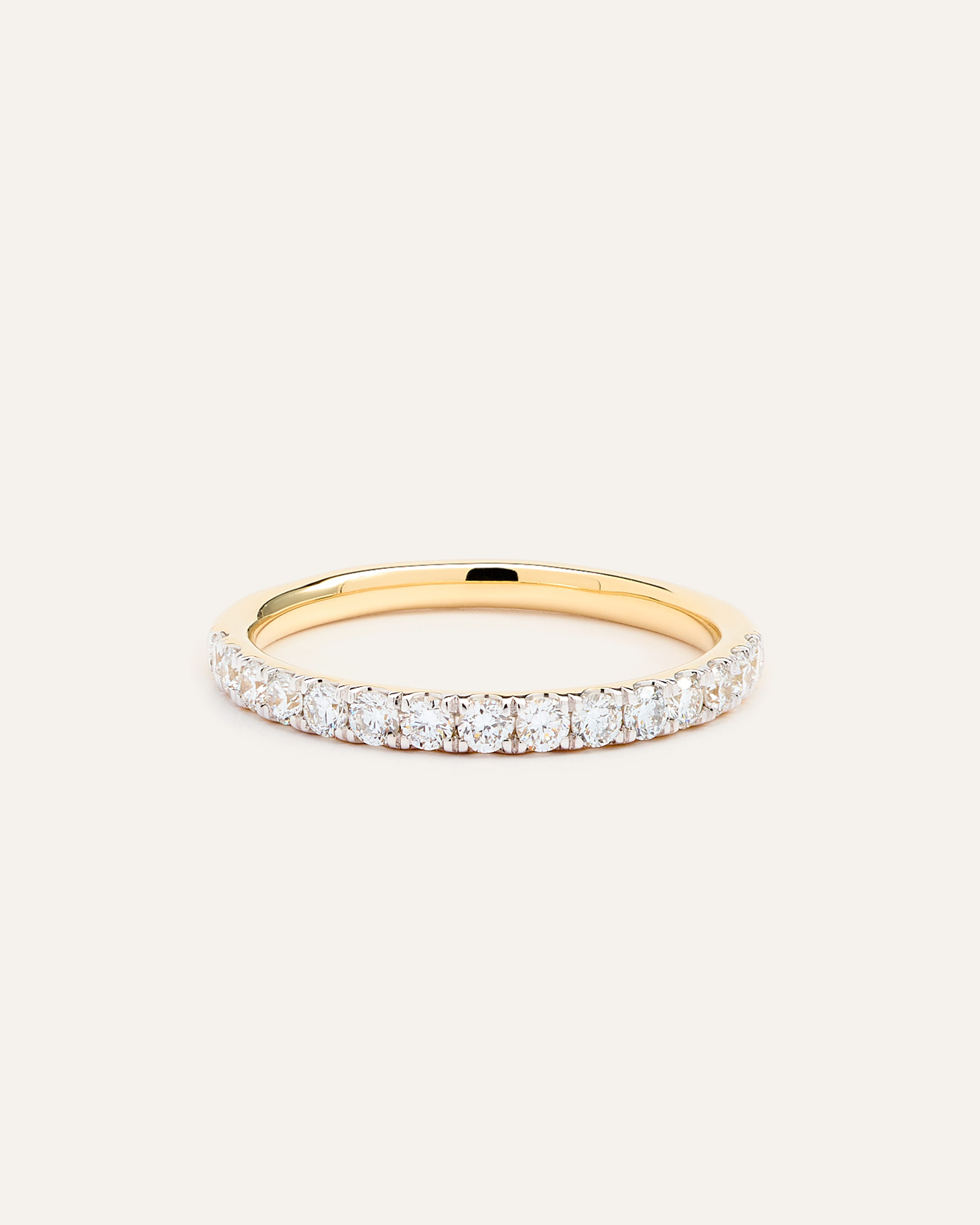 14K Gold Natural Diamond Pave Band - 0.50ctw