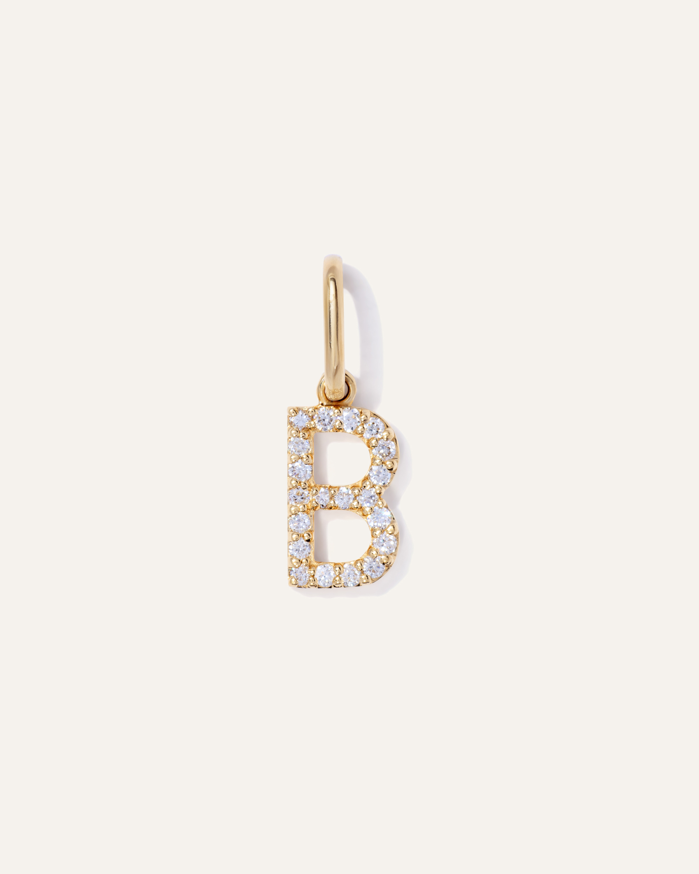 14K Gold Diamond Letter Charm