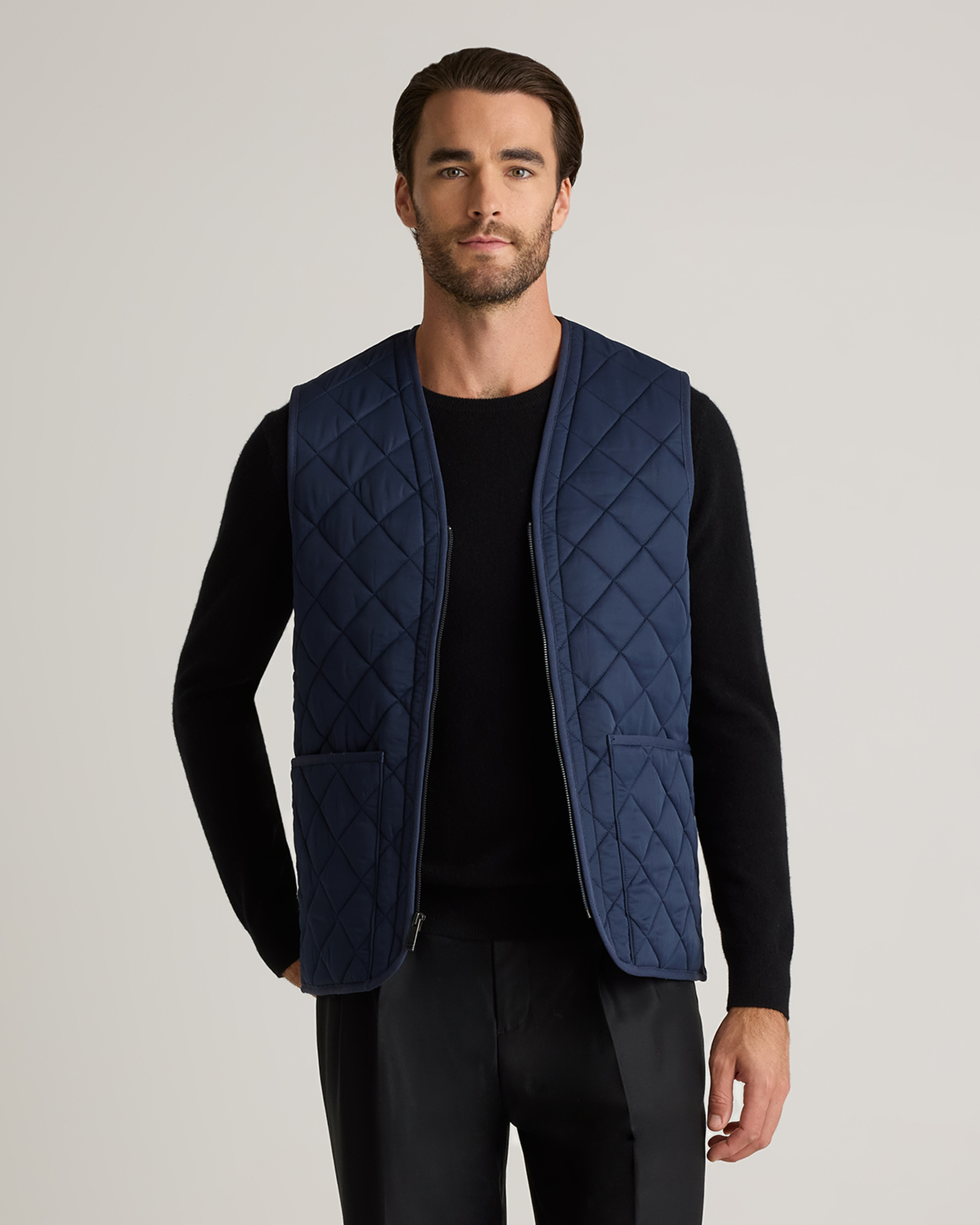 Featherless Quilted Fleece-Lined Liner Vest