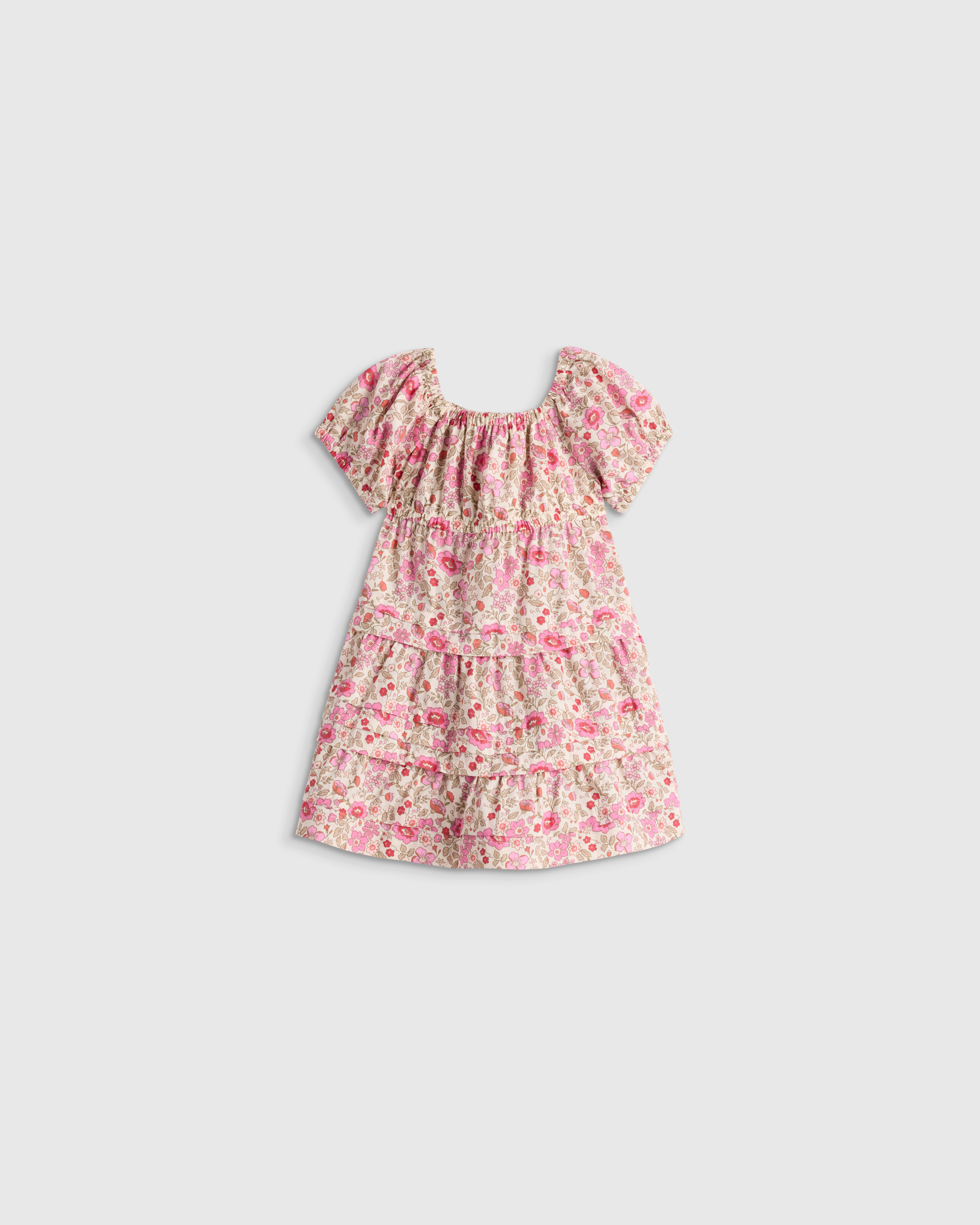 100% Organic Cotton Poplin Tiered Dress
