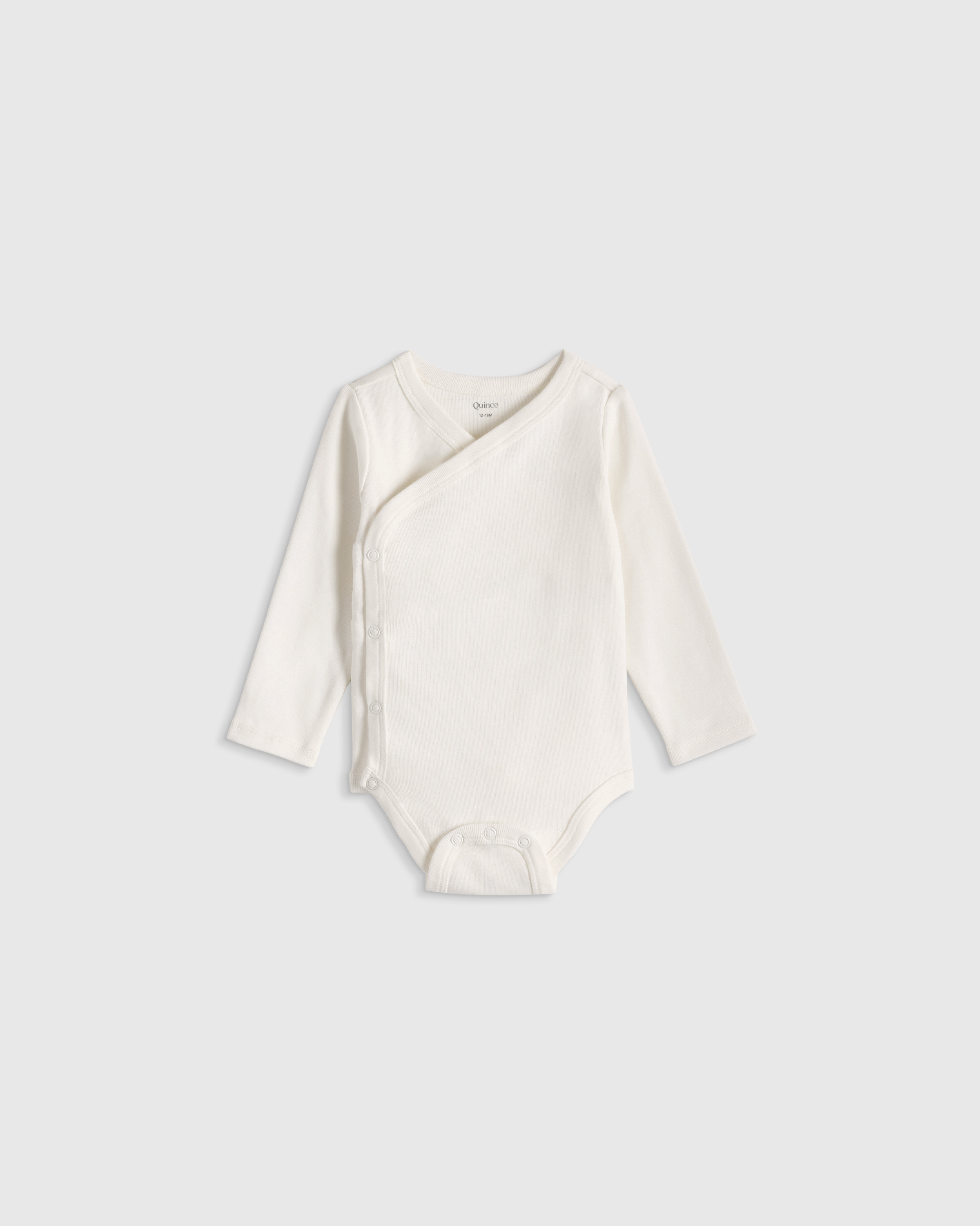 100% Organic Cotton Long Sleeve Kimono Bodysuit