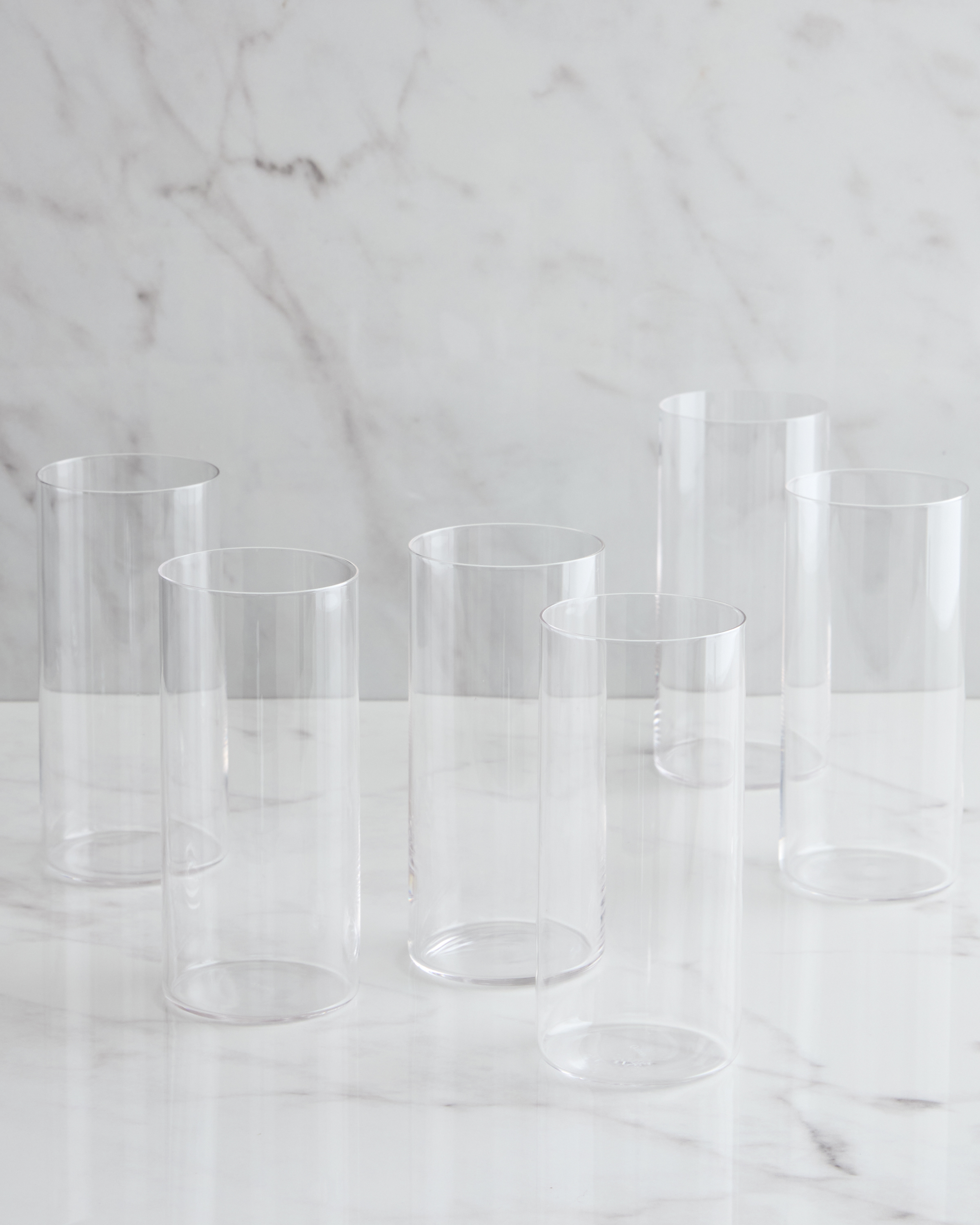 Lightweight Crystal Tall Drinking Glasses, Set of 6