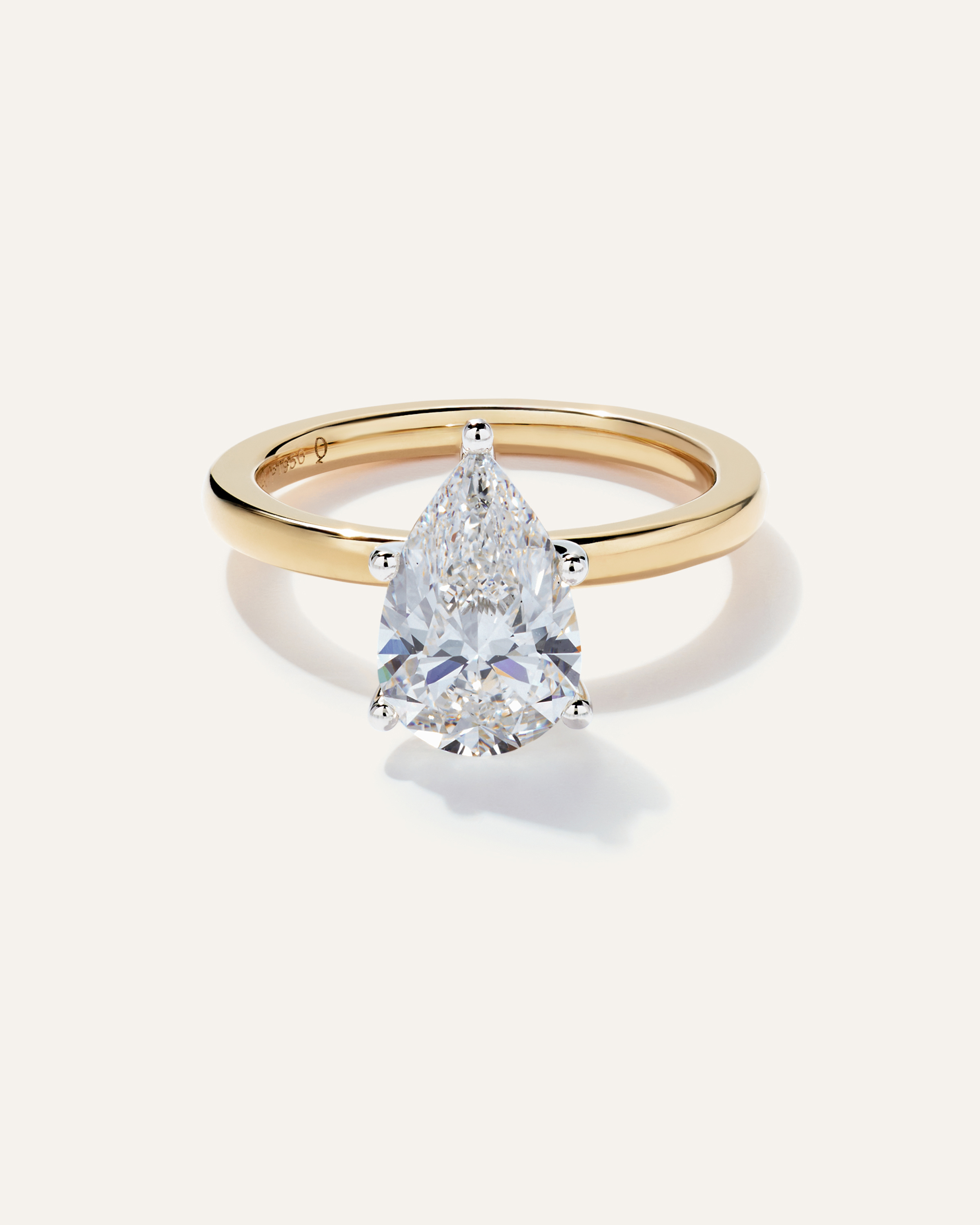 Lab Grown Diamond Pear Comfort Fit Engagement Ring - 2.5ct