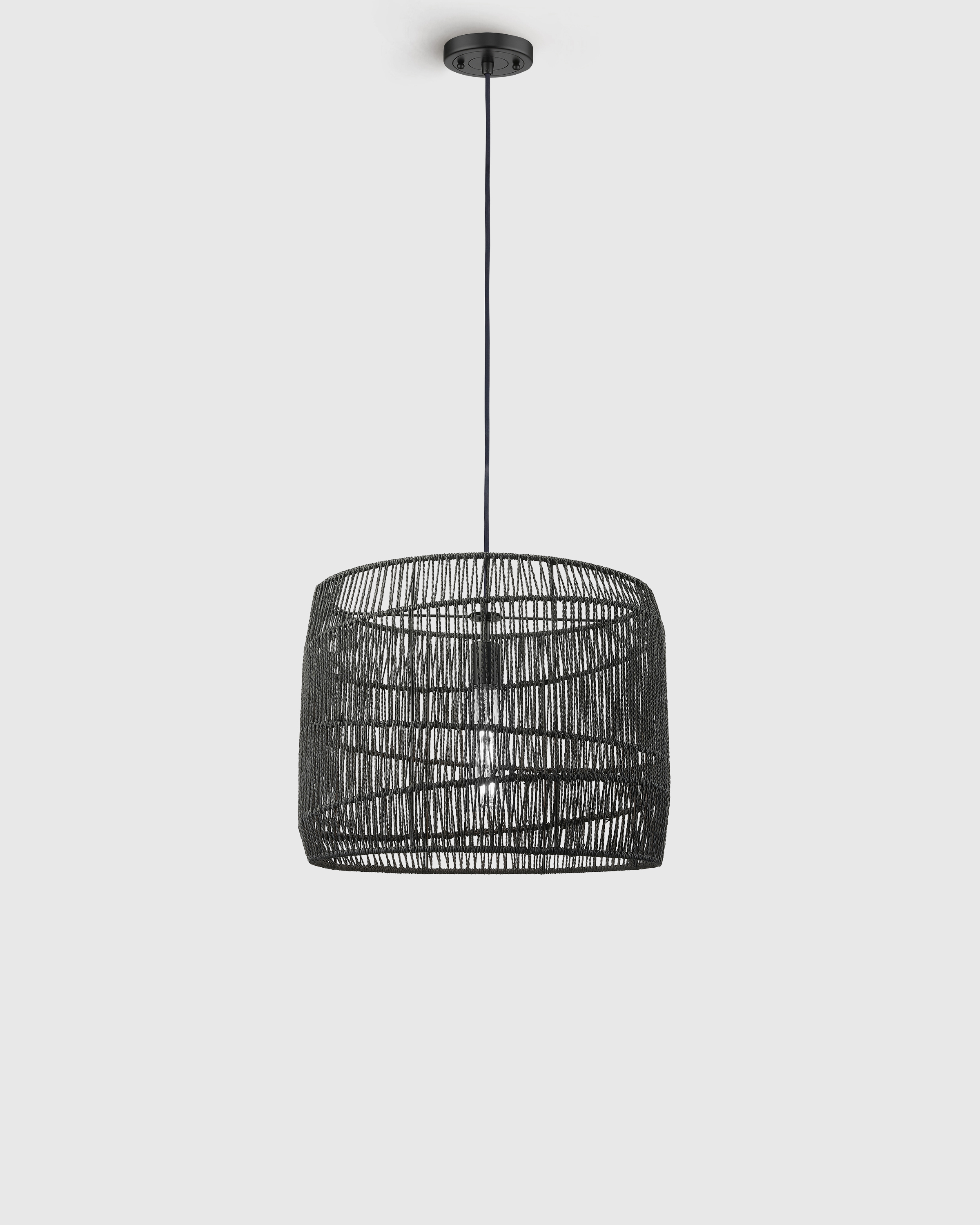 Woven Rope Drum Pendant Light