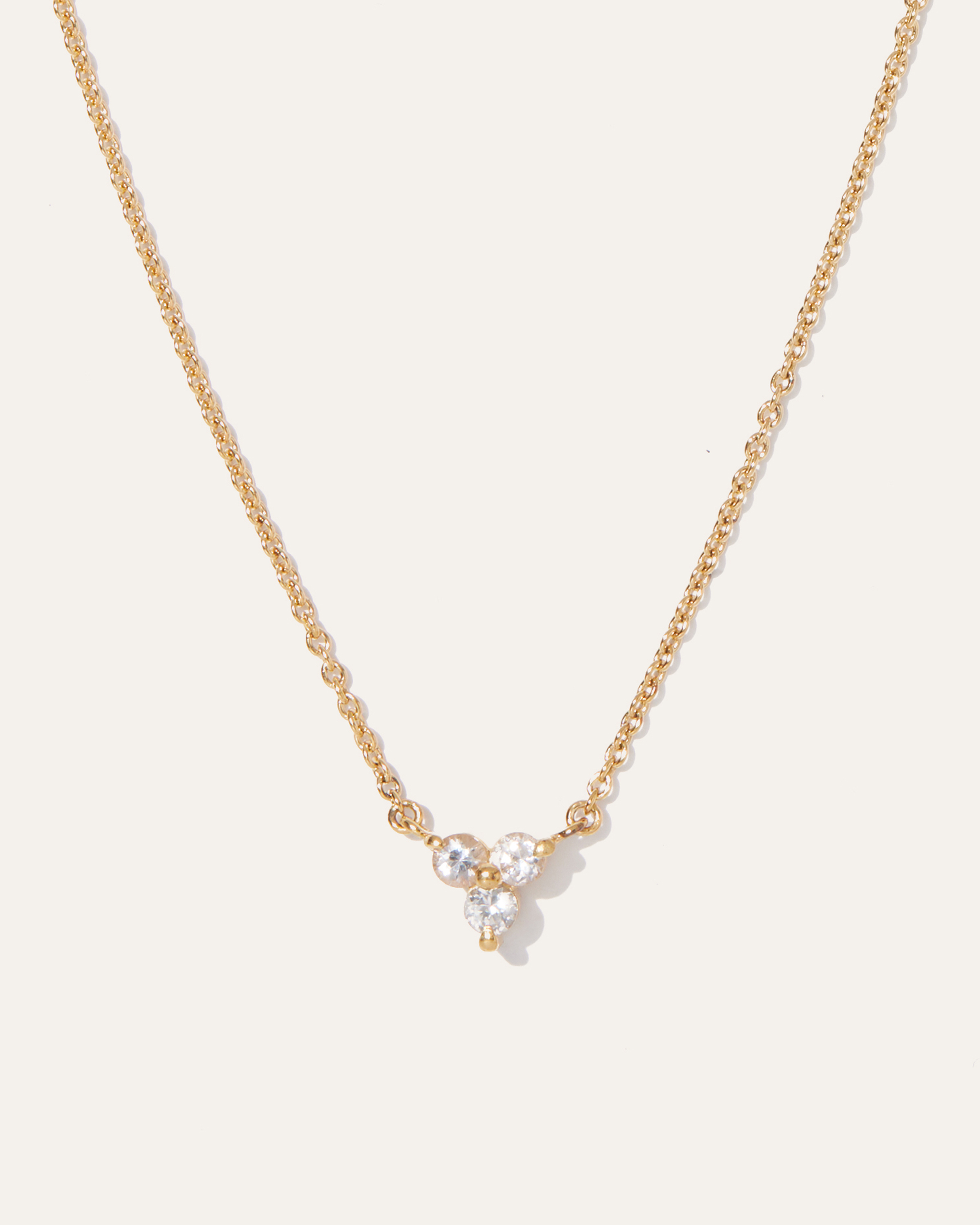 White Sapphire Triad Necklace