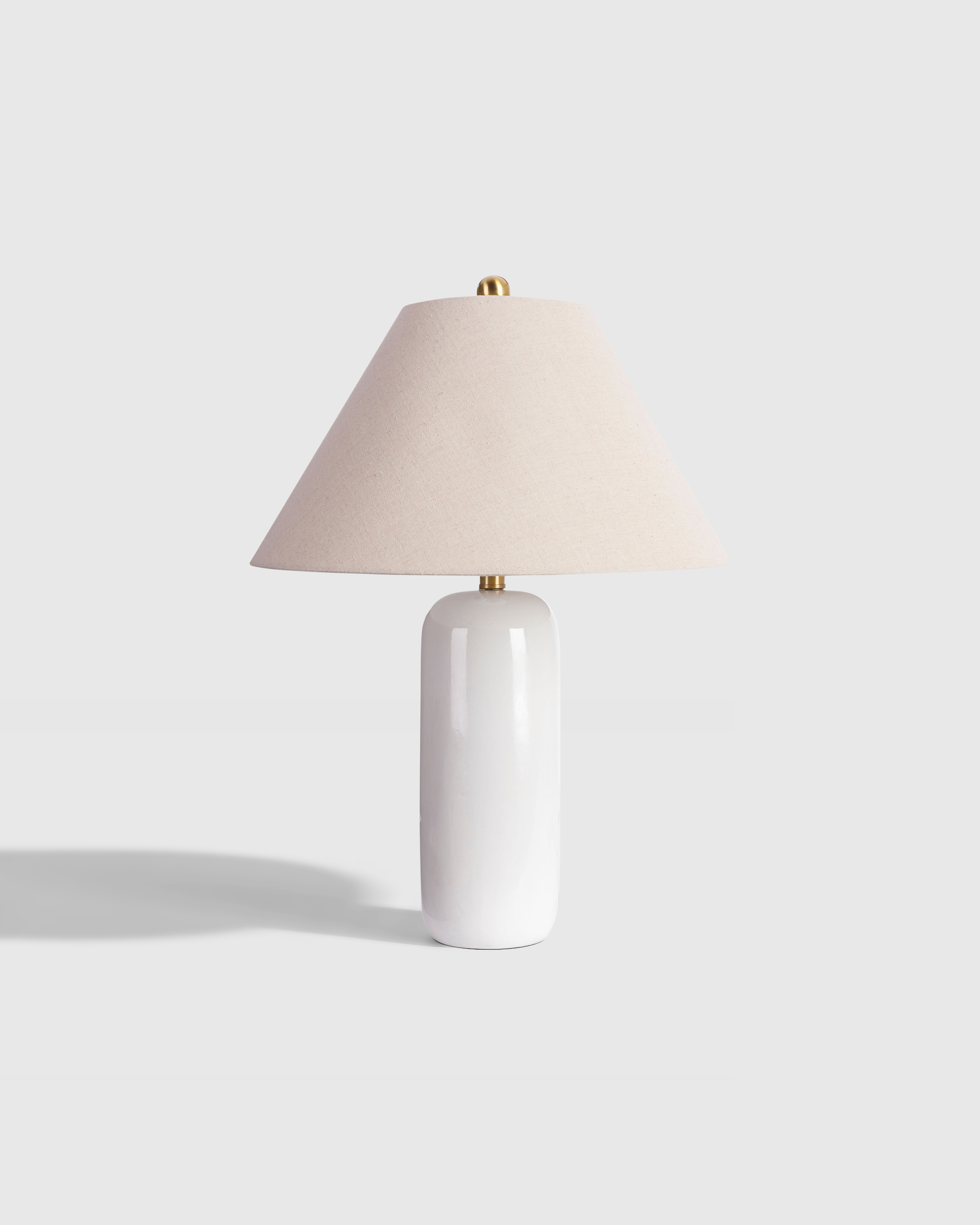 Glossy Cylindrical Ceramic Table Lamp