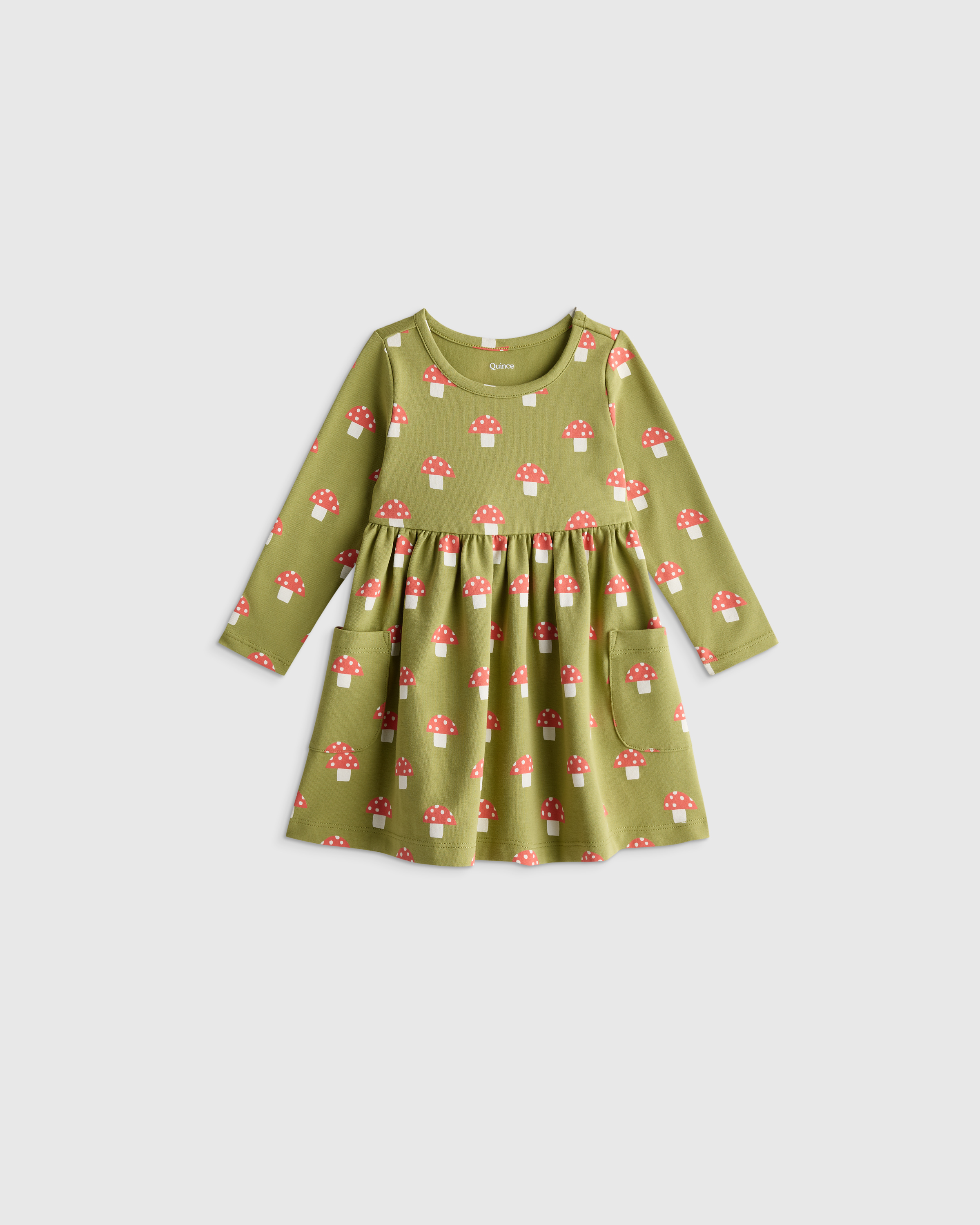 Organic Cotton Long Sleeve Fit and Flare Pocket Dress