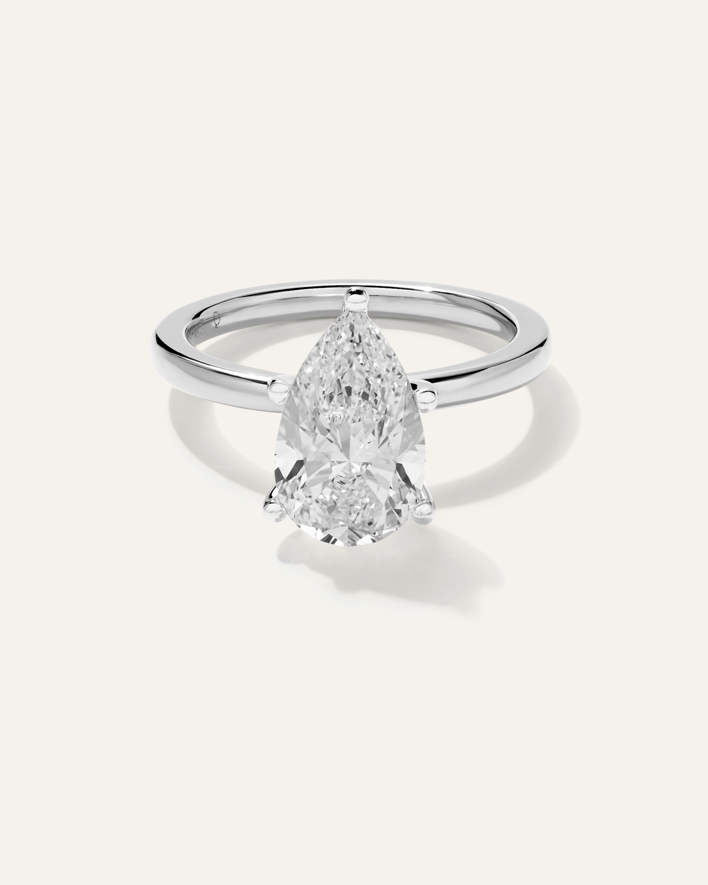 Lab Grown Diamond Pear Comfort Fit Engagement Ring - 3ct