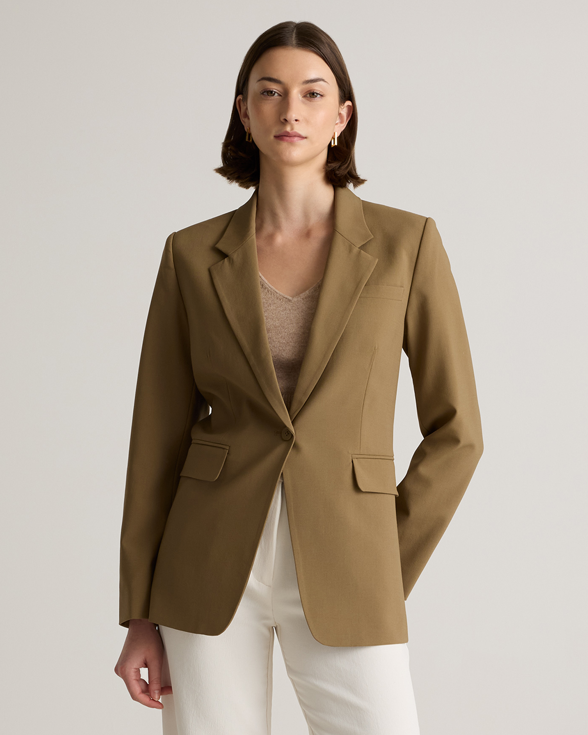 Italian Wool Long Blazer