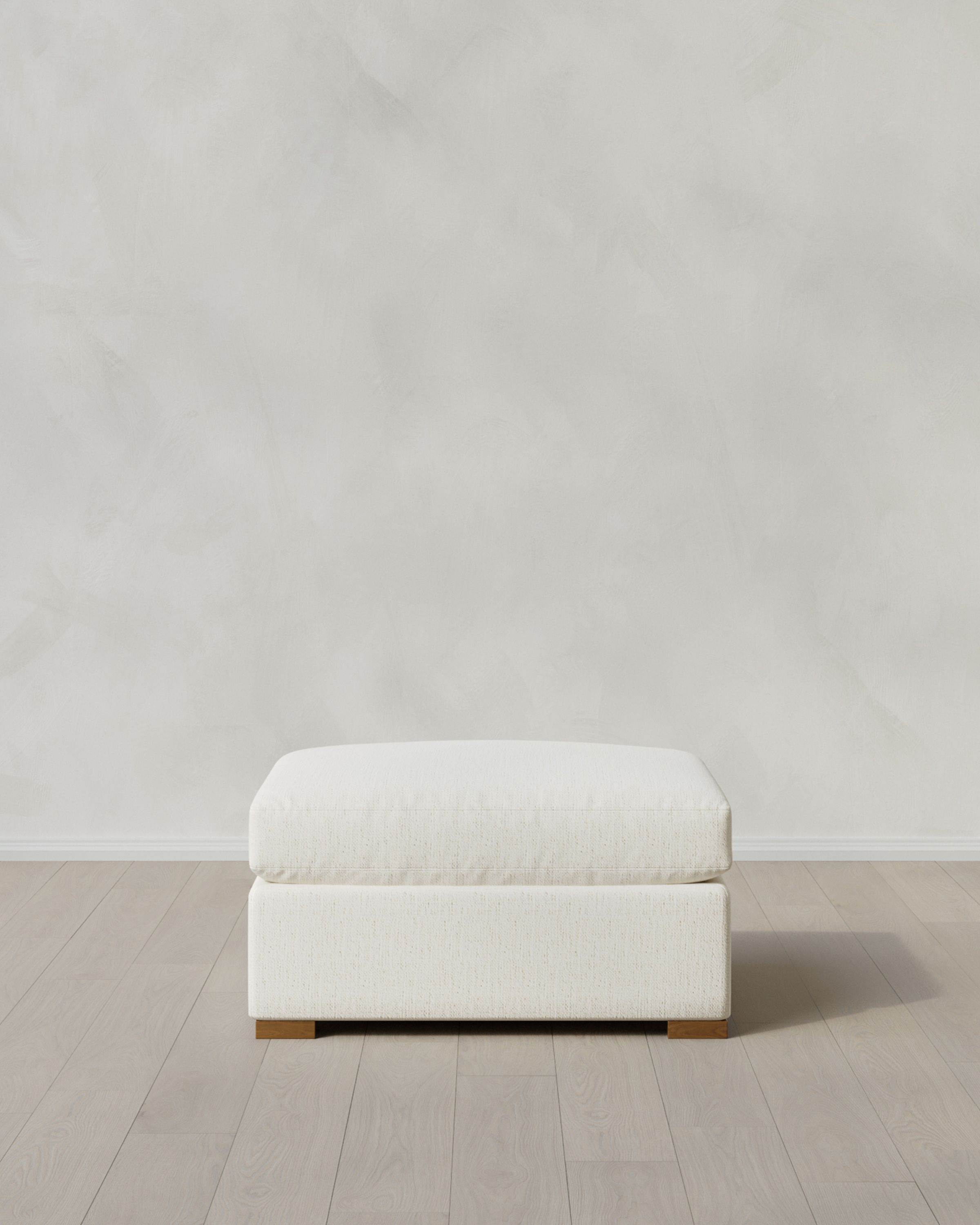 Hollis Slope Arm Ottoman in Performance Chenille Linen Blend