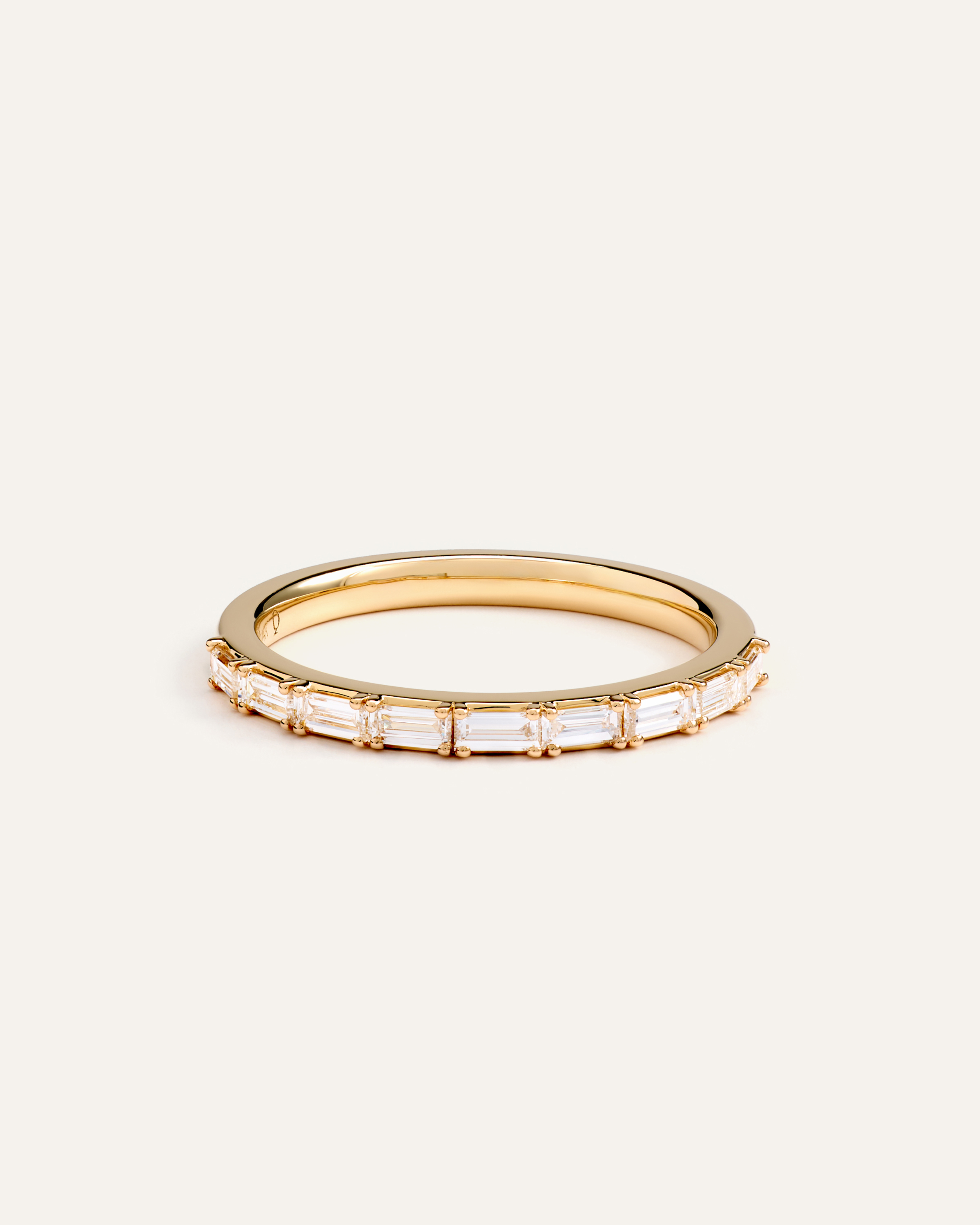 14K Gold Lab Grown Diamond Baguette Band