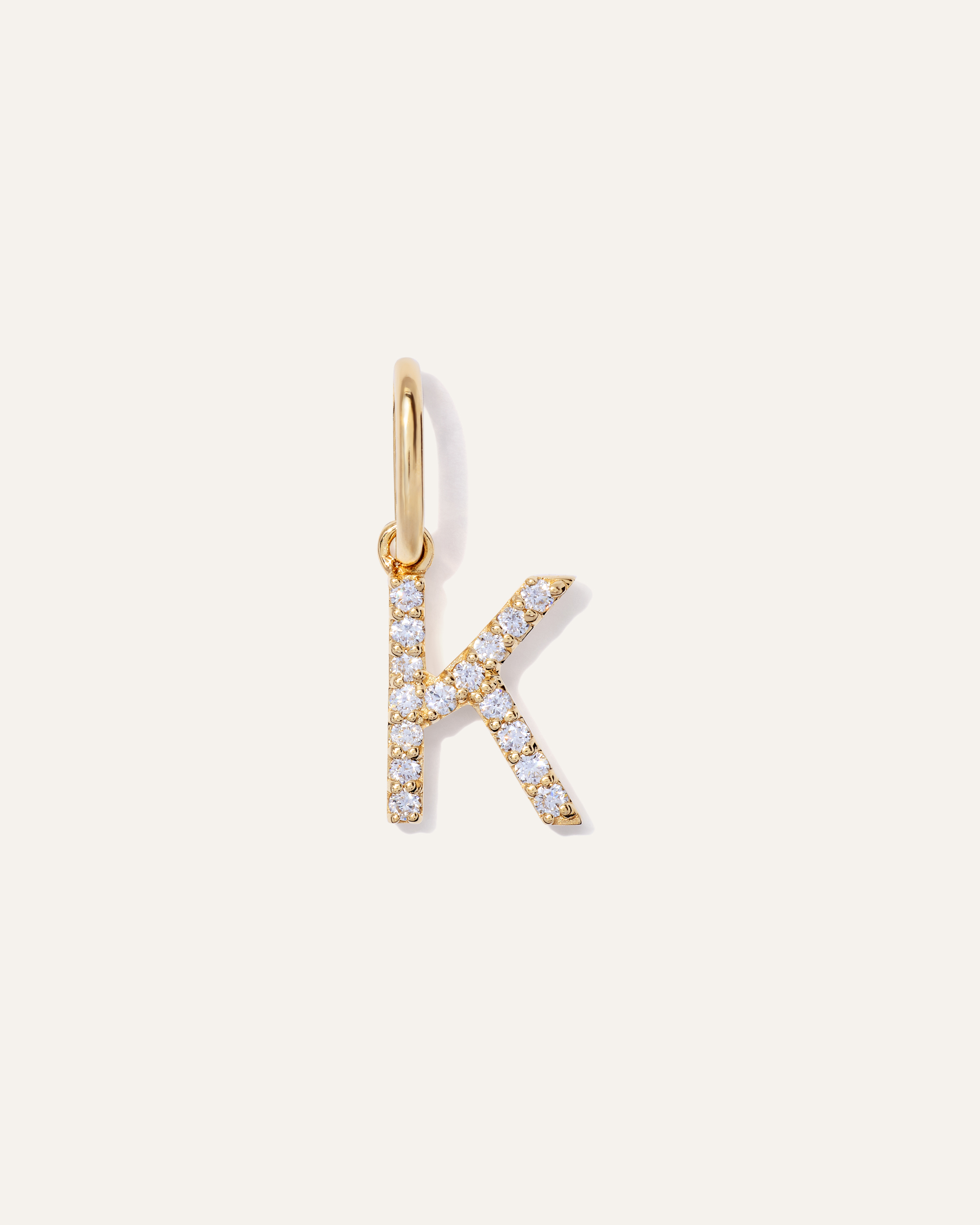 14K Gold Diamond Letter Charm