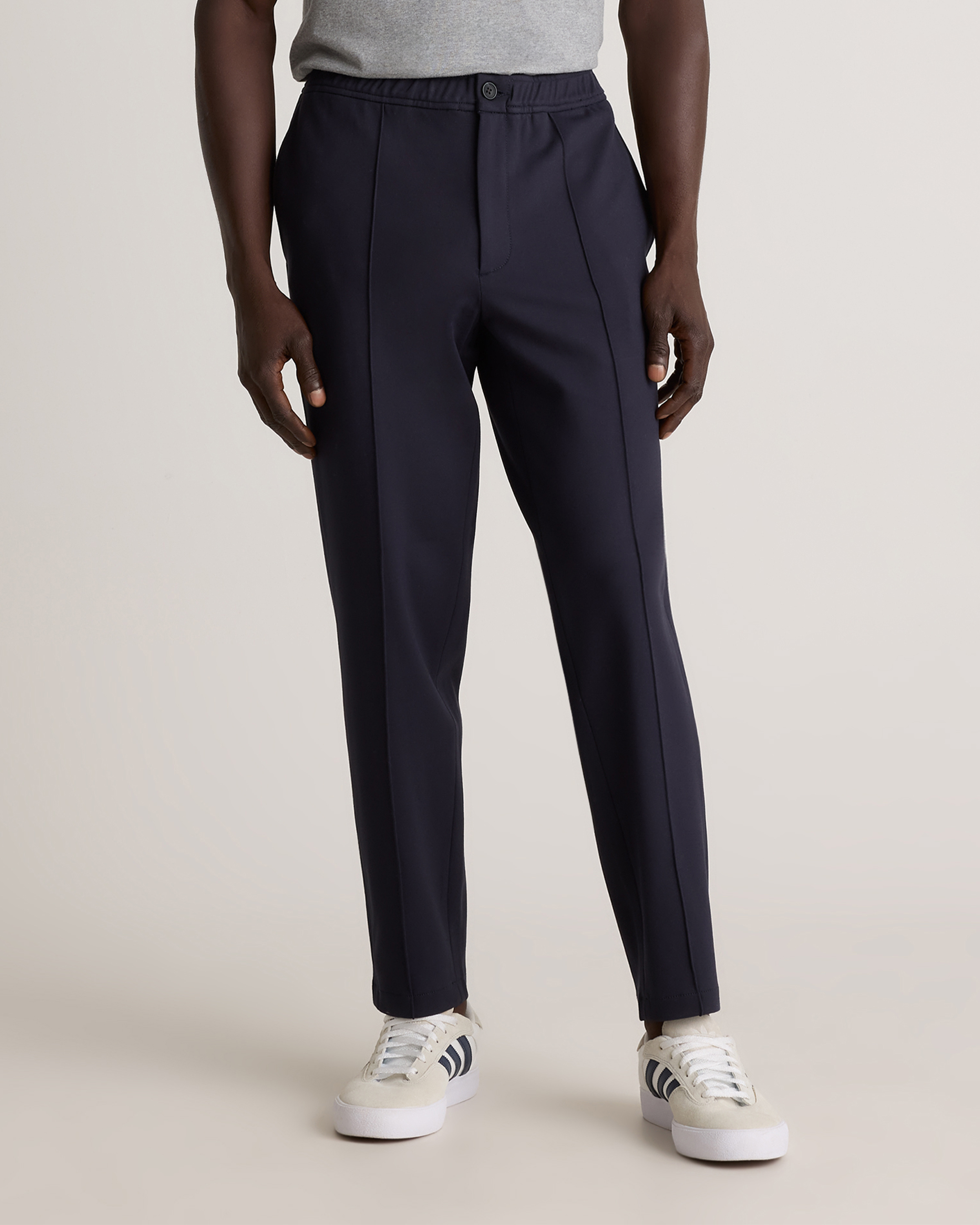 Stretch Knit Pintuck Trousers