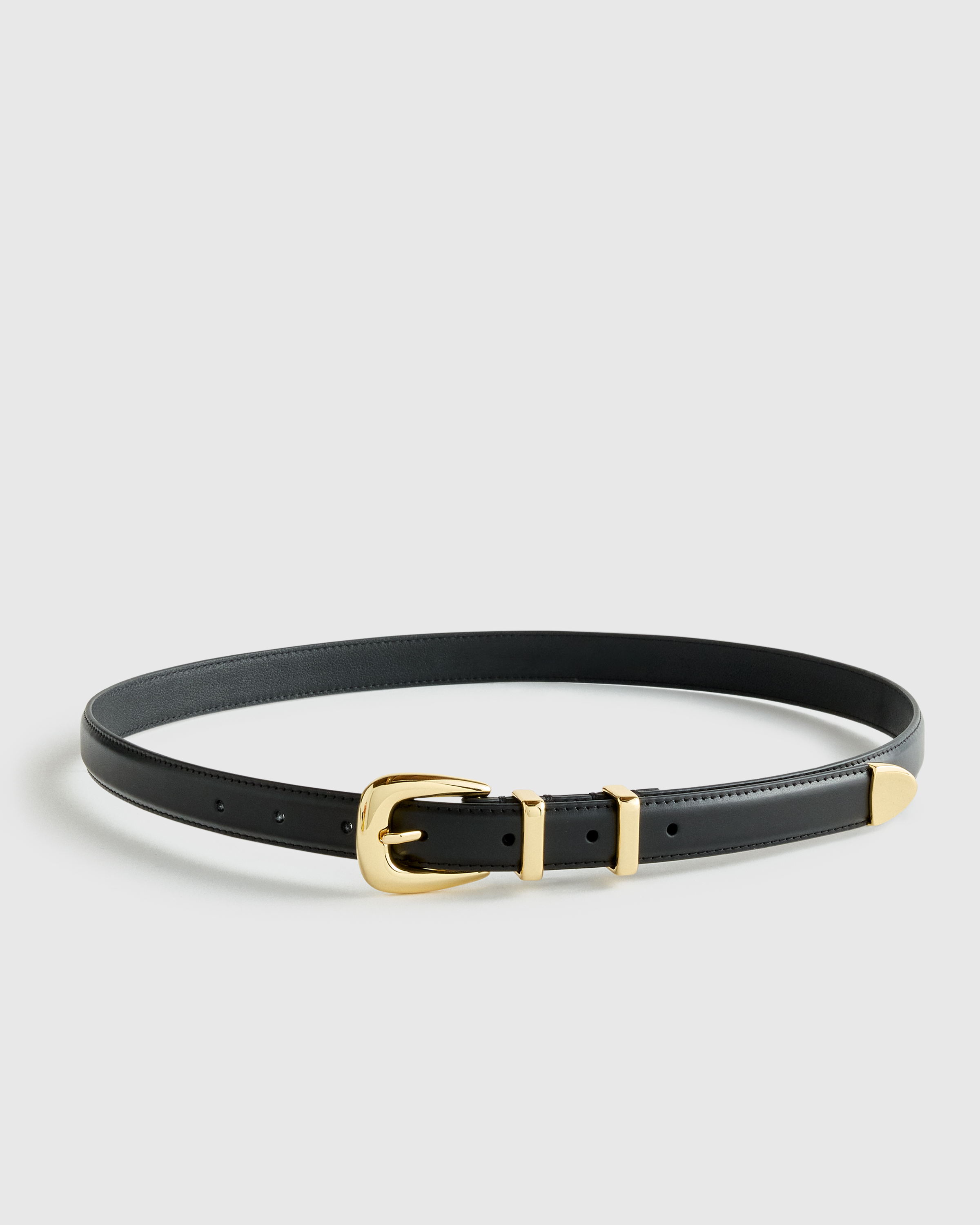 Lola European Leather Western Skinny Belt