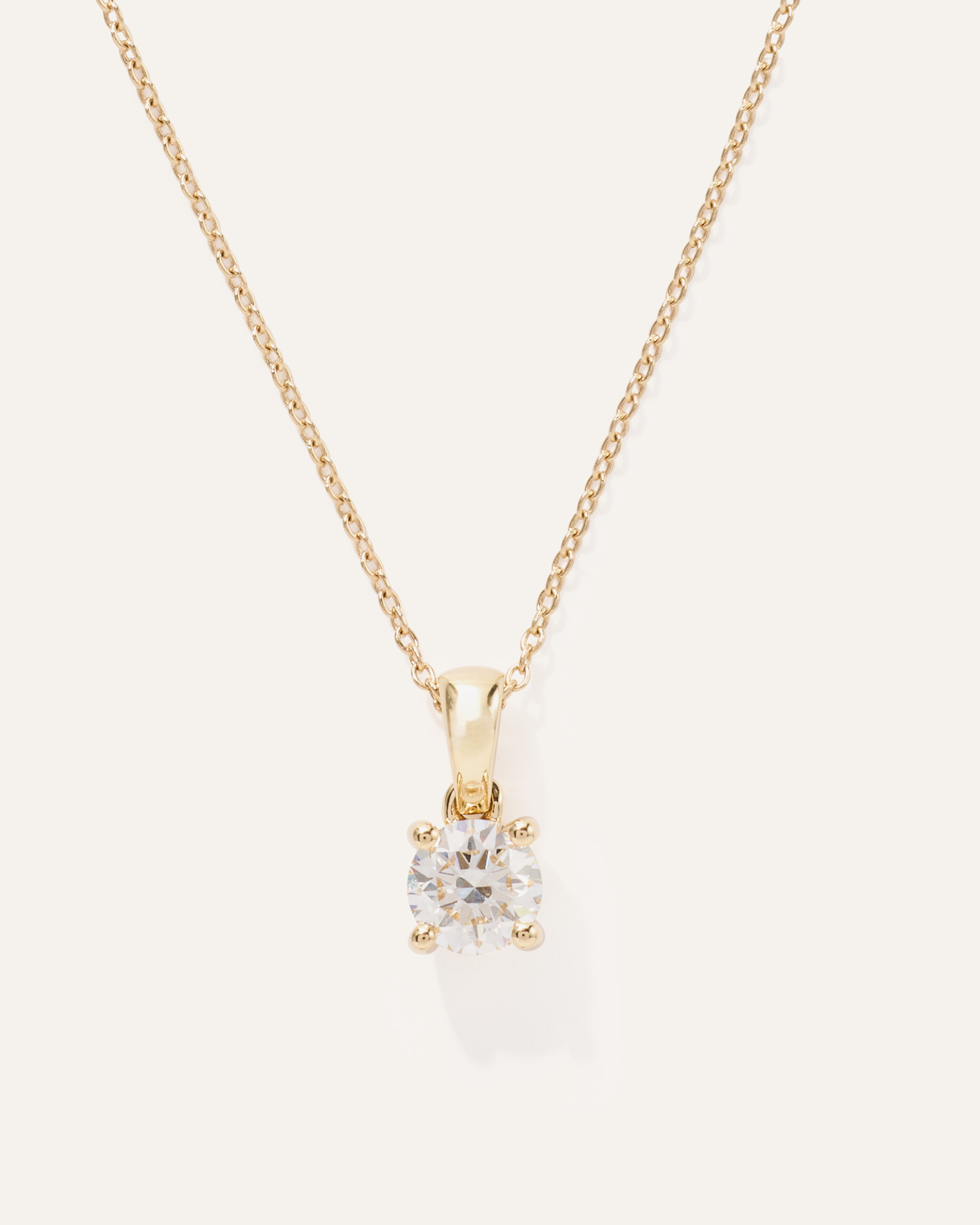 14K Gold Lab Grown Diamond Solitaire Pendant - 0.50ct