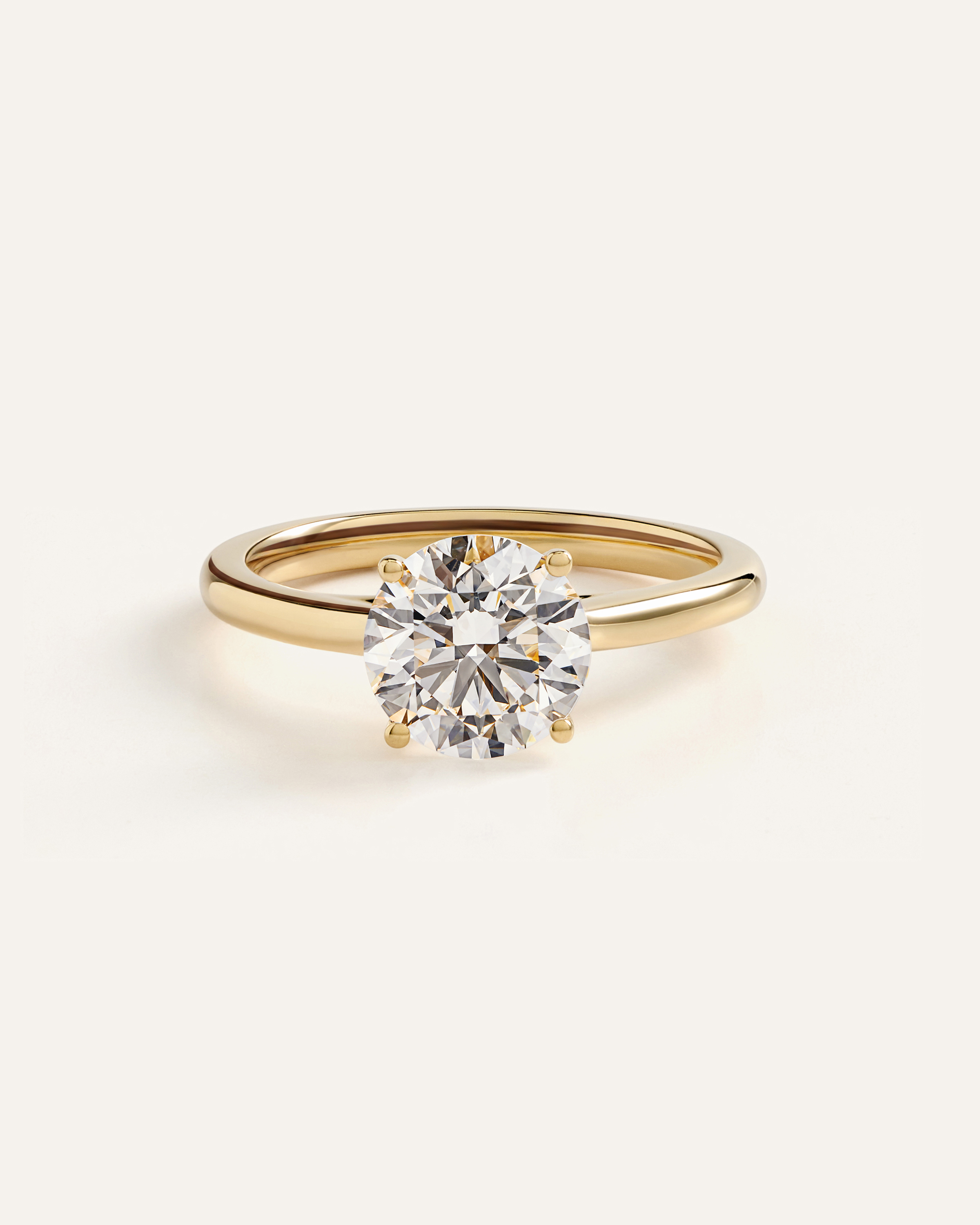 Lab Grown Diamond Round Trellis Cathedral Engagement Ring - 2ct