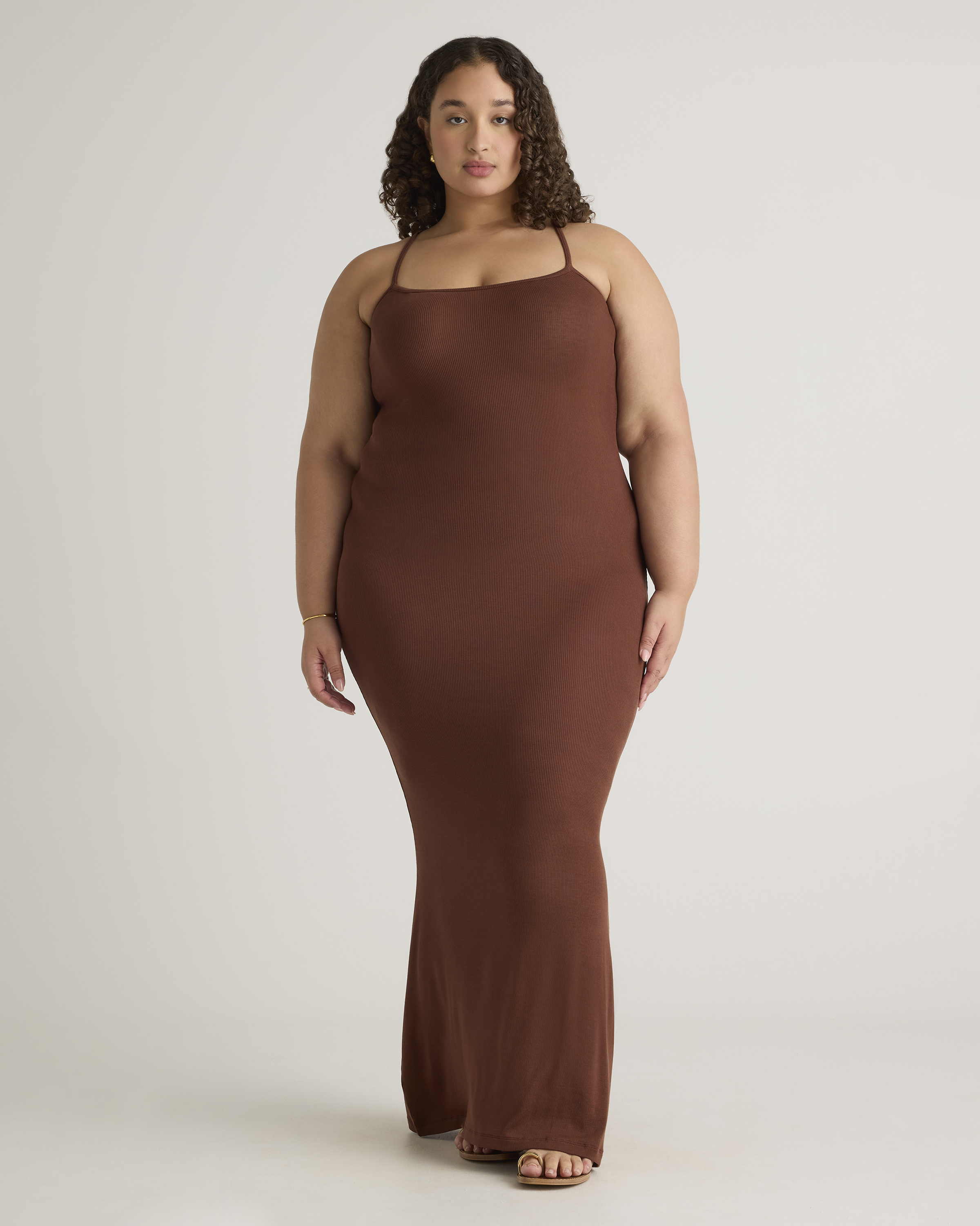 Tencel Rib Knit Maxi Slip Dress