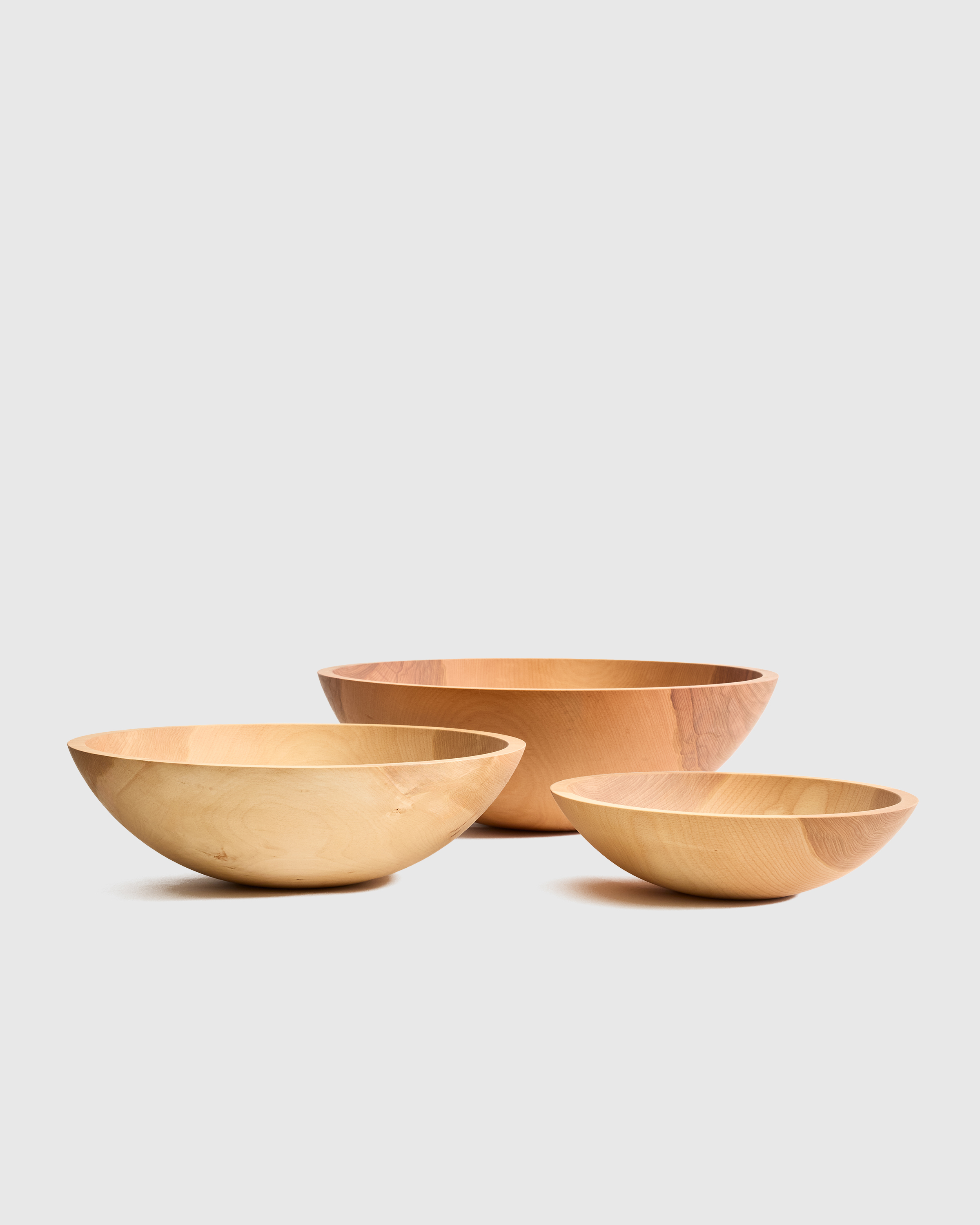 Handcrafted Wooden Serving Bowl, Nesting Set of 3