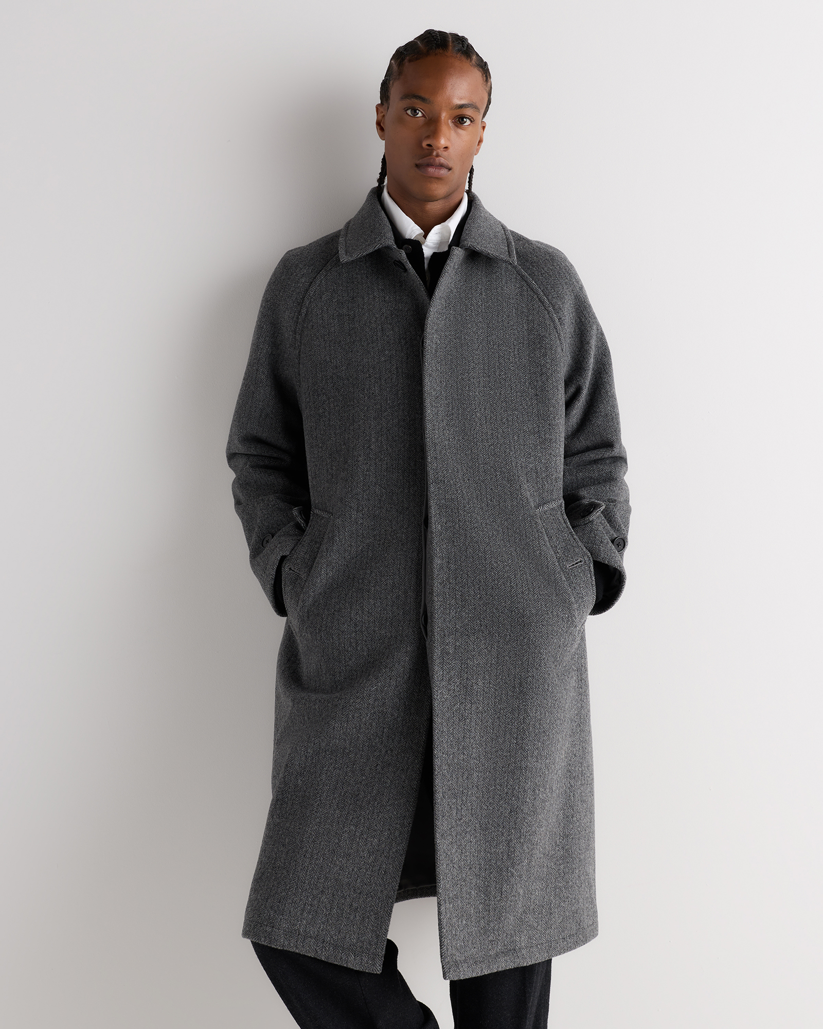Wool Cashmere Balmacaan Overcoat
