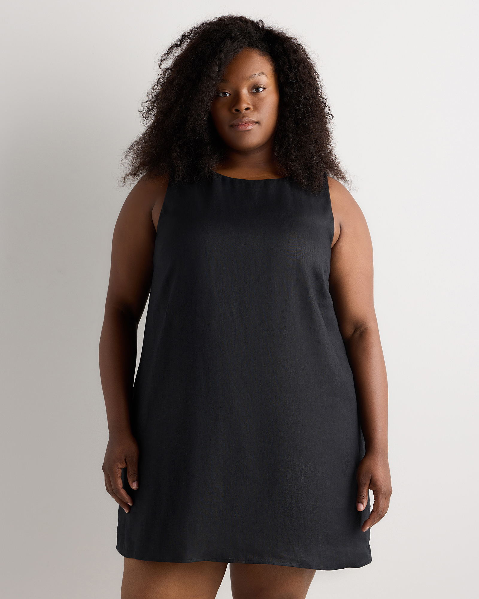 100% European Linen Tank Mini Dress