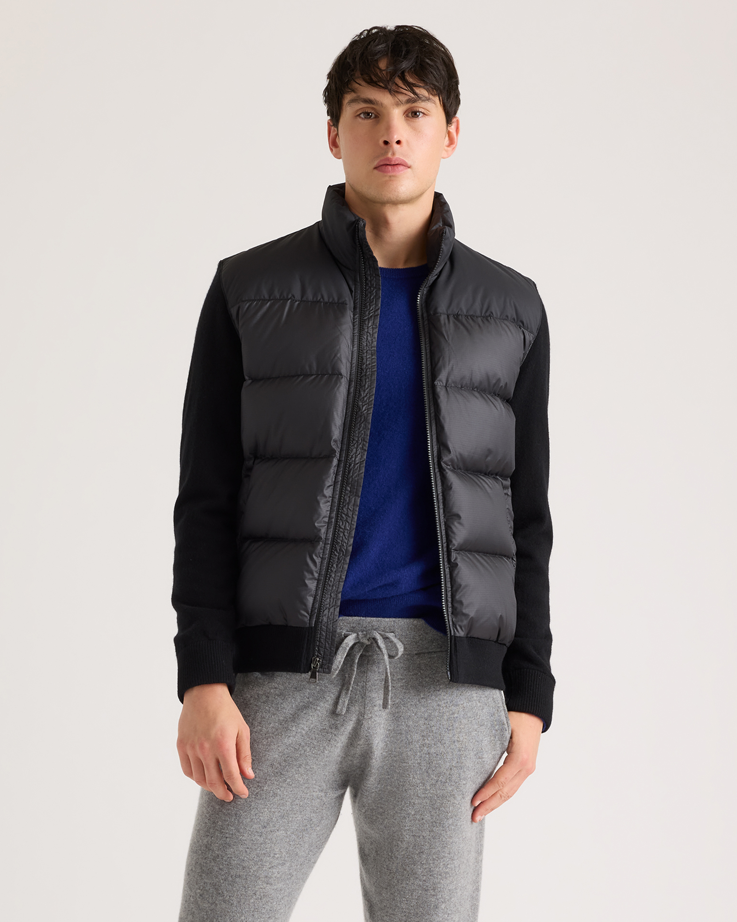 Mixed Media Down and Cashmere Jacket