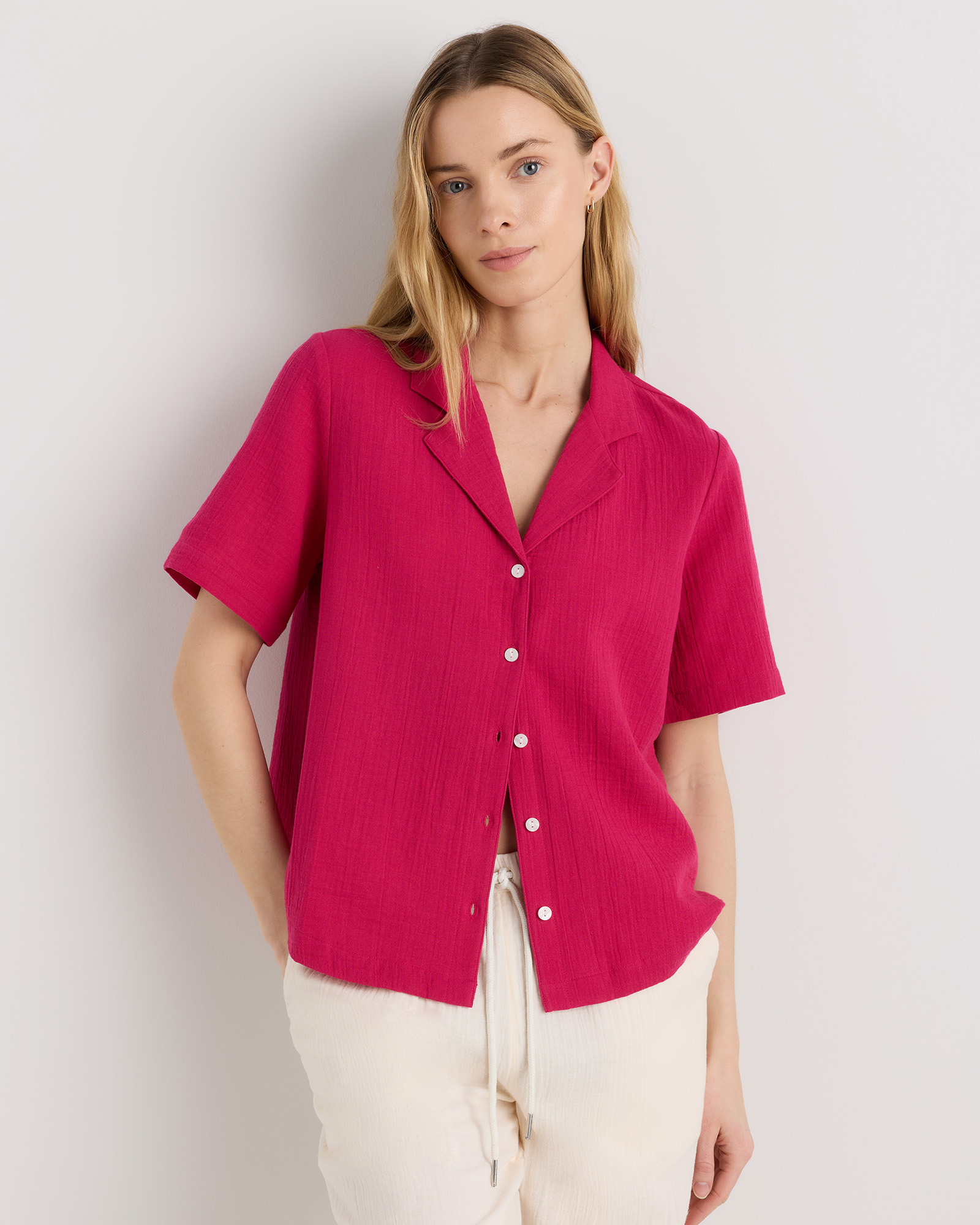 100% Organic Cotton Gauze Short Sleeve Shirt