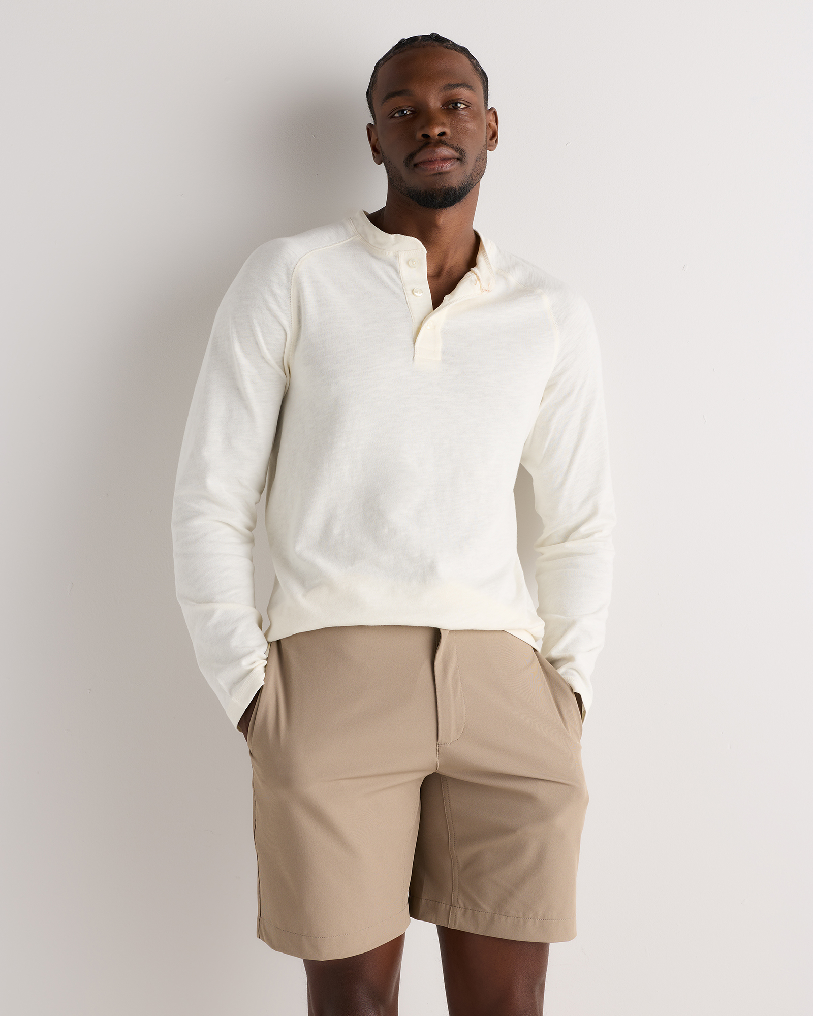 100% Organic Cotton Slub Long Sleeve Henley