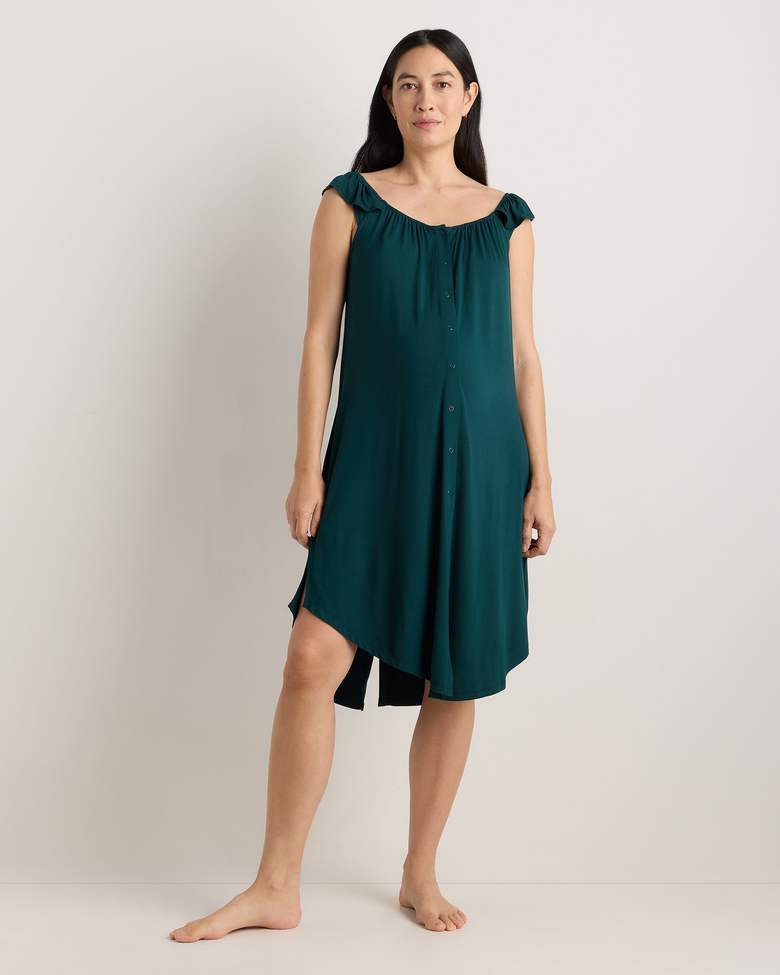 Bamboo Jersey Flutter Sleeve Labor and Delivery Gown