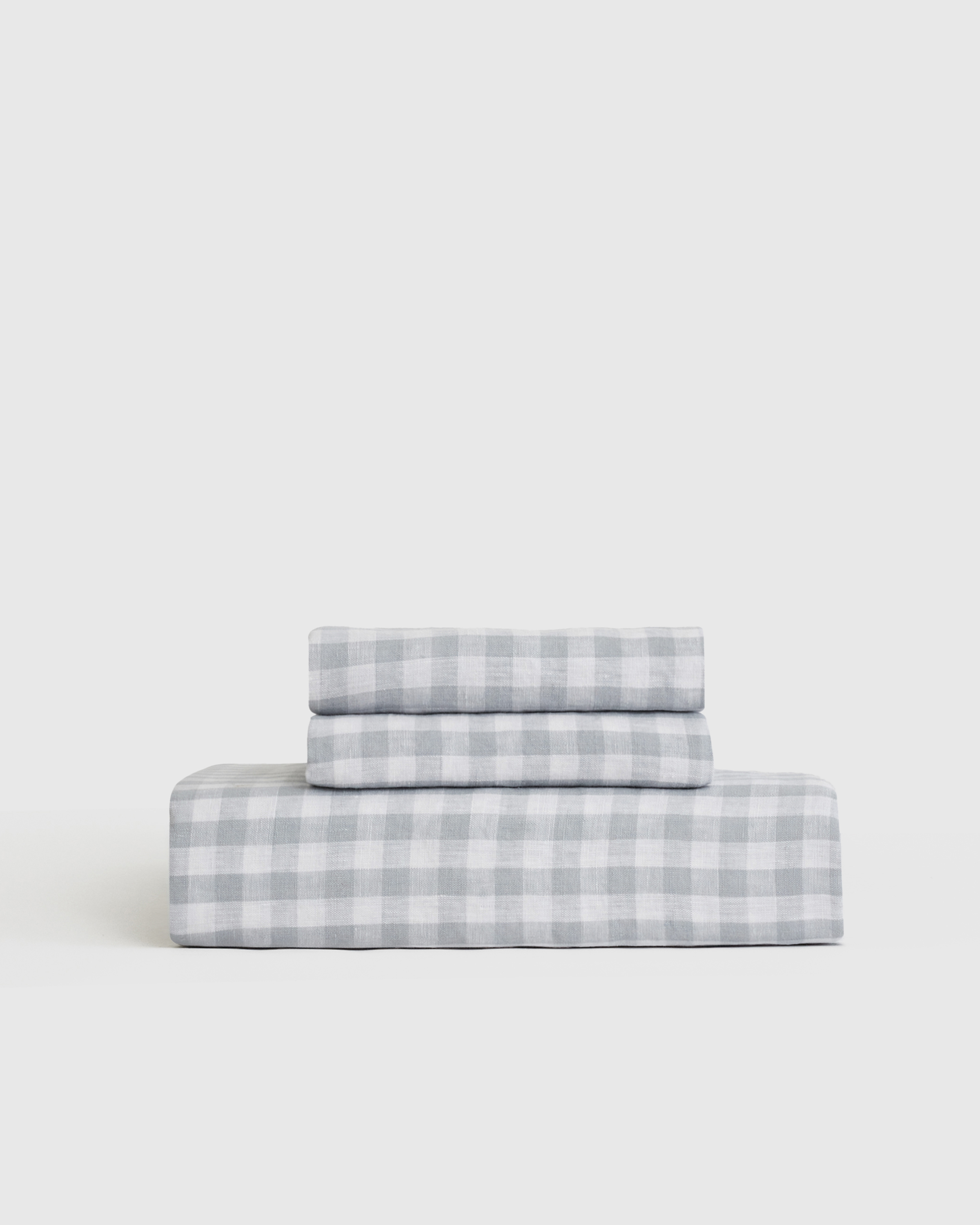 European Linen Gingham Fitted Sheet Set