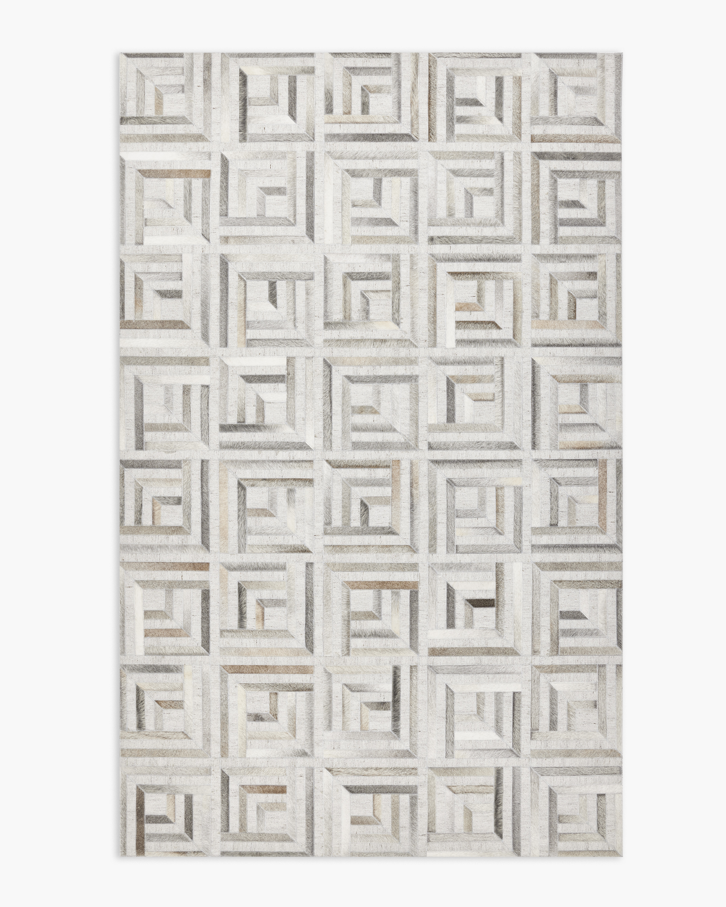 Geometric Hair on Hide Rug
