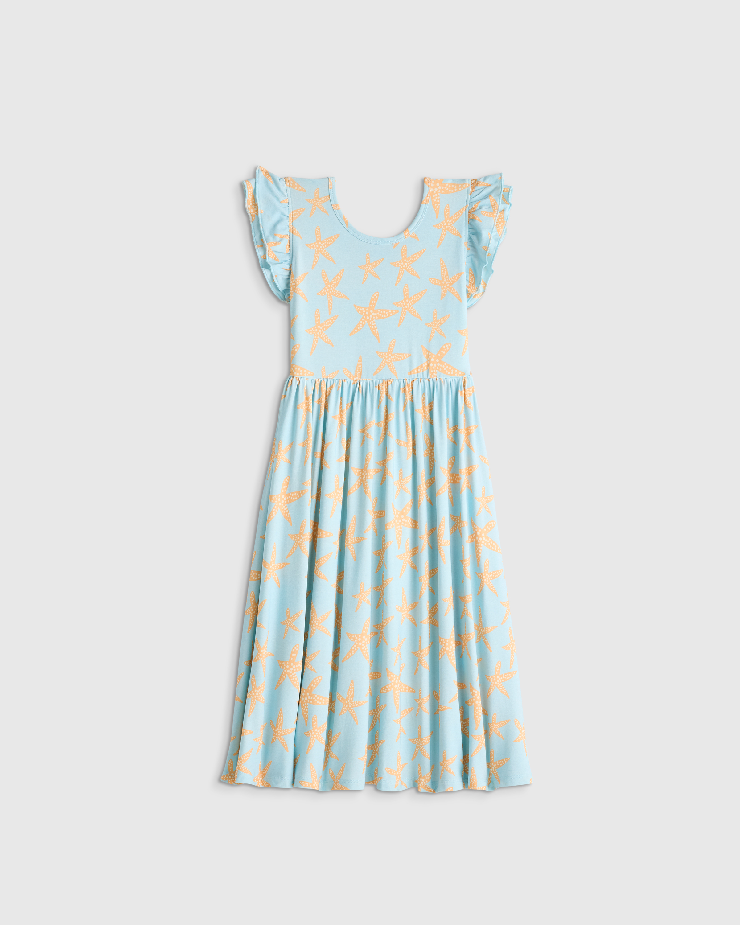 Bamboo Short Sleeve Flutter Twirl Dress