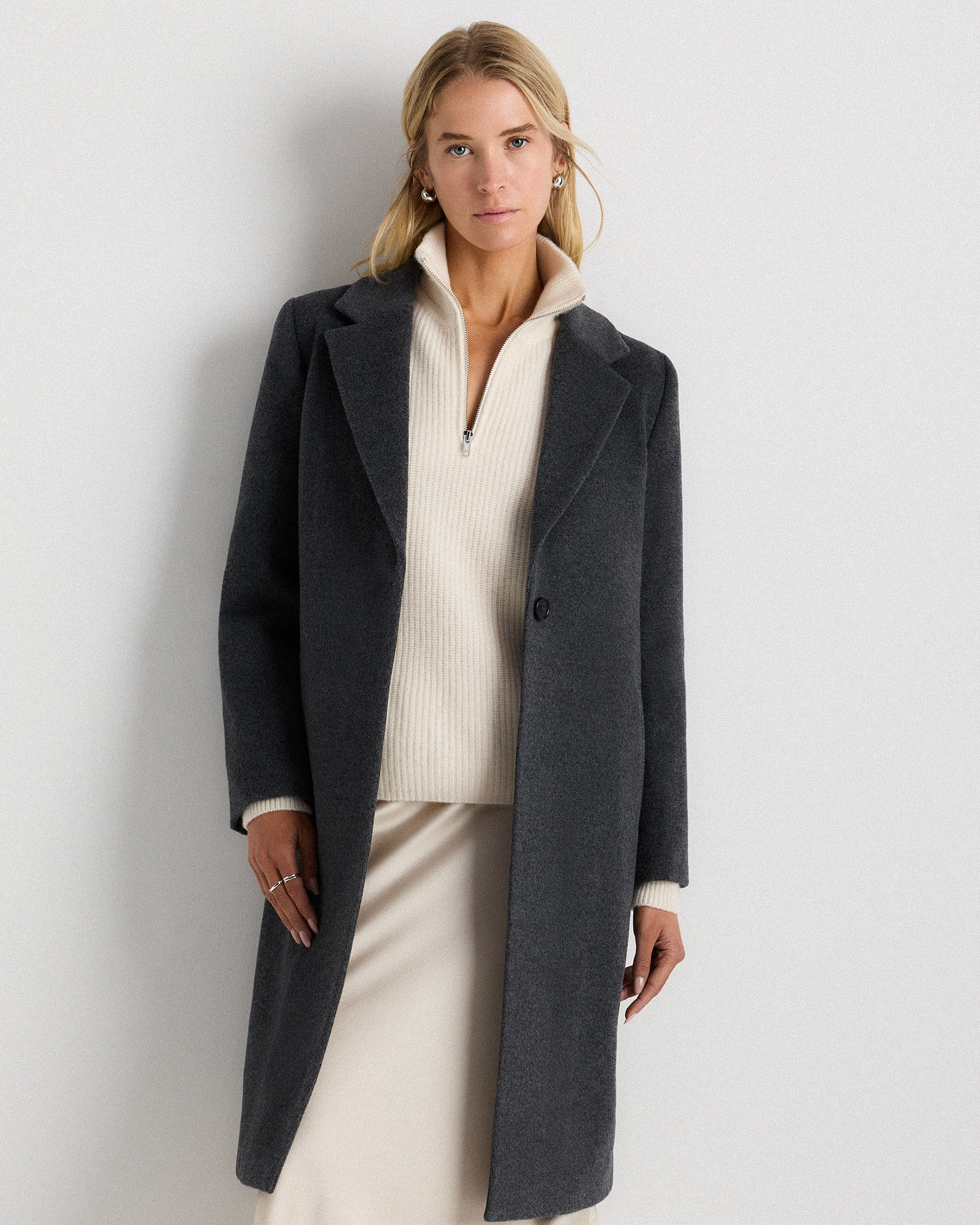 Wool Cashmere Classic Single-Breasted Coat